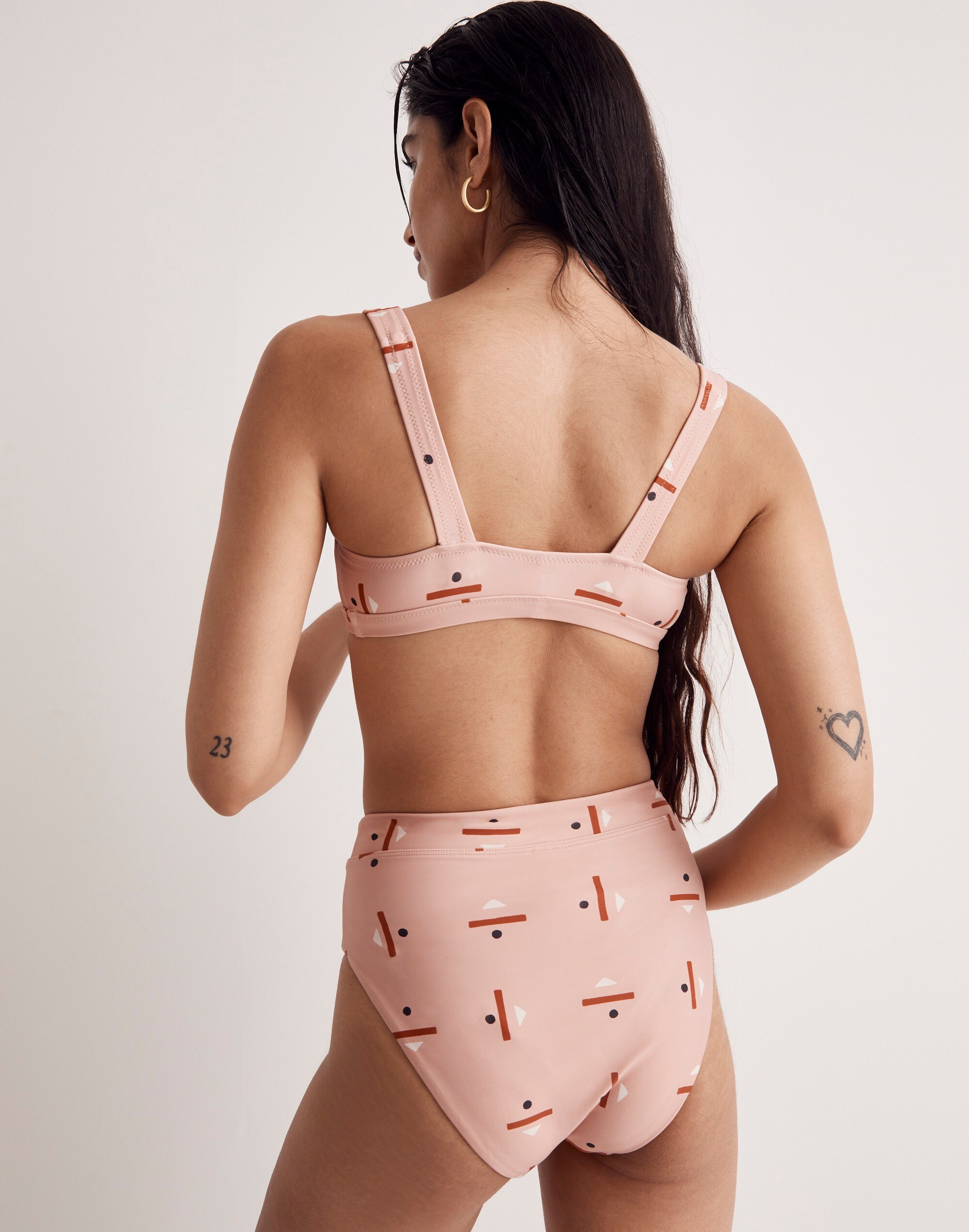 Madewell x Caroline Z Hurley High-Cut Bikini Bottom in Abstract Alpha Alternate Image 1