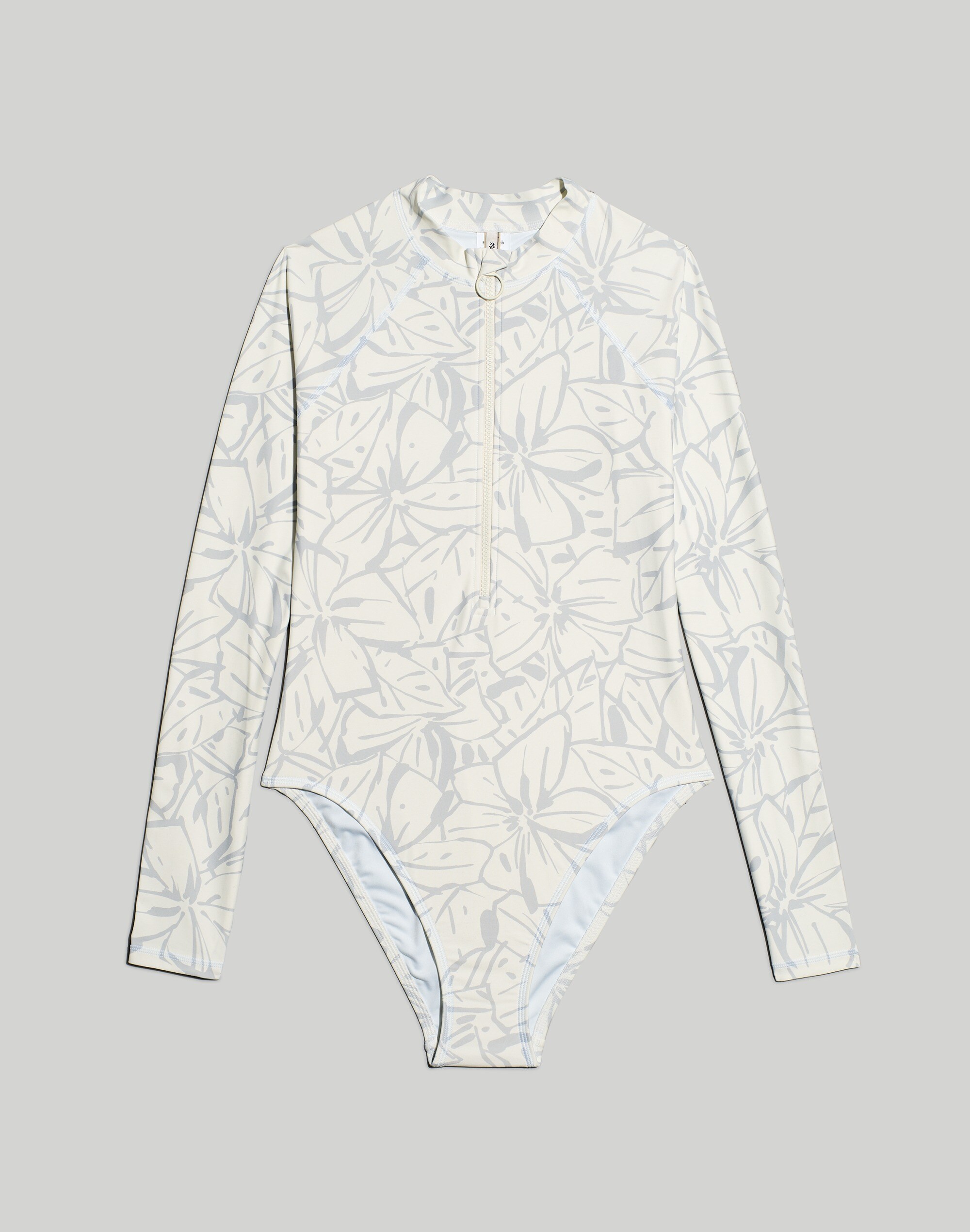 Rash Guard One-Piece Swimsuit in Abstract Flora