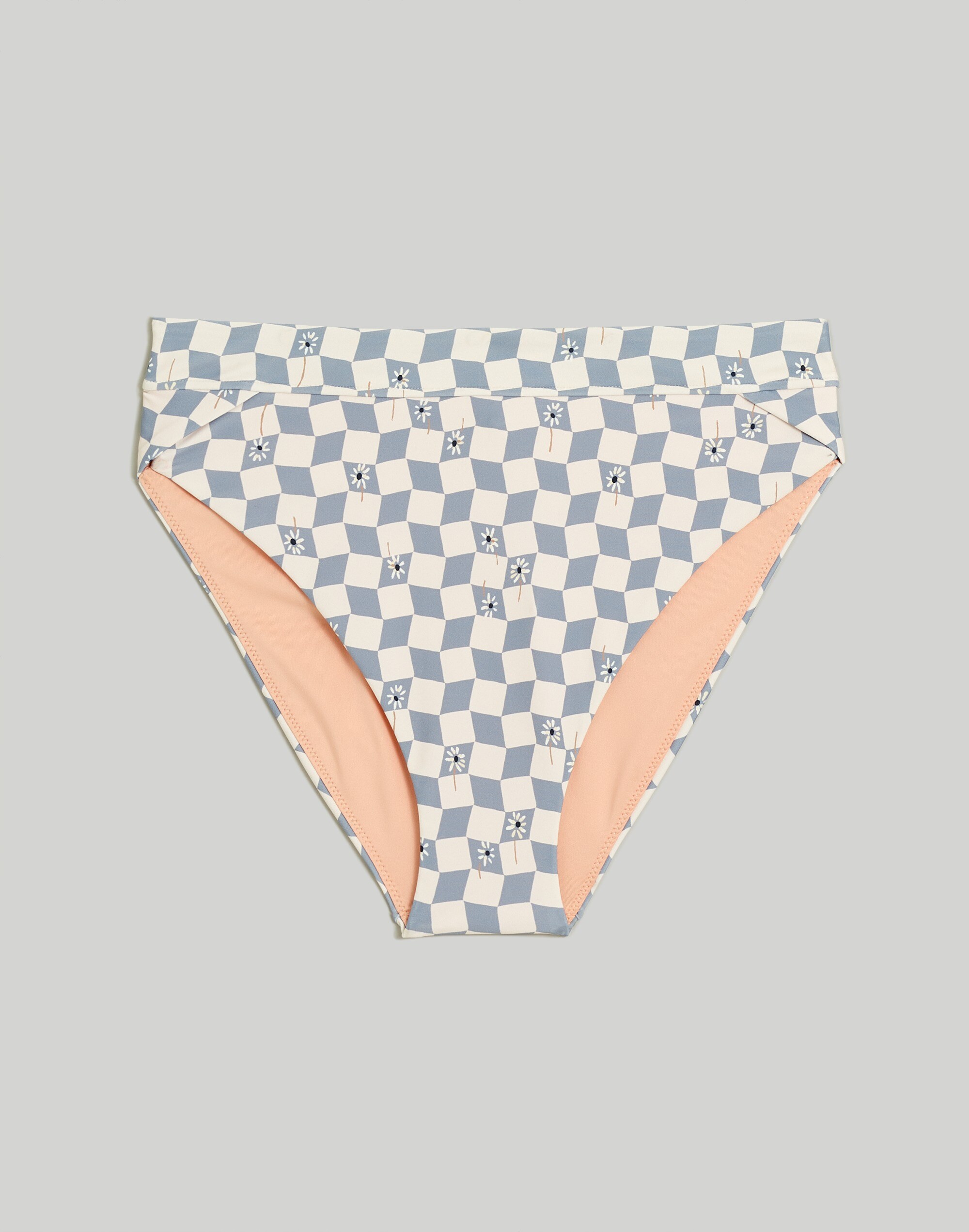 High-Rise Crossover Bikini Bottom in Geo Daisy