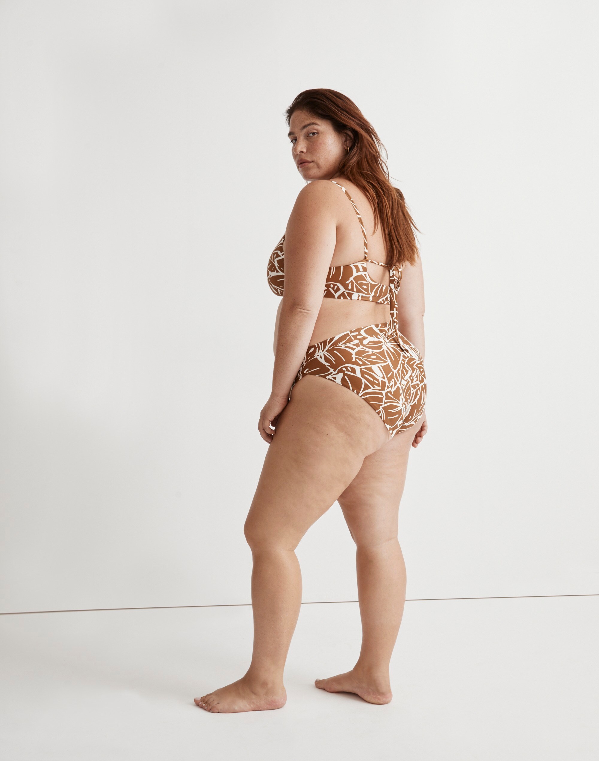 Plus High-Rise Crossover Bikini Bottom in null image 2