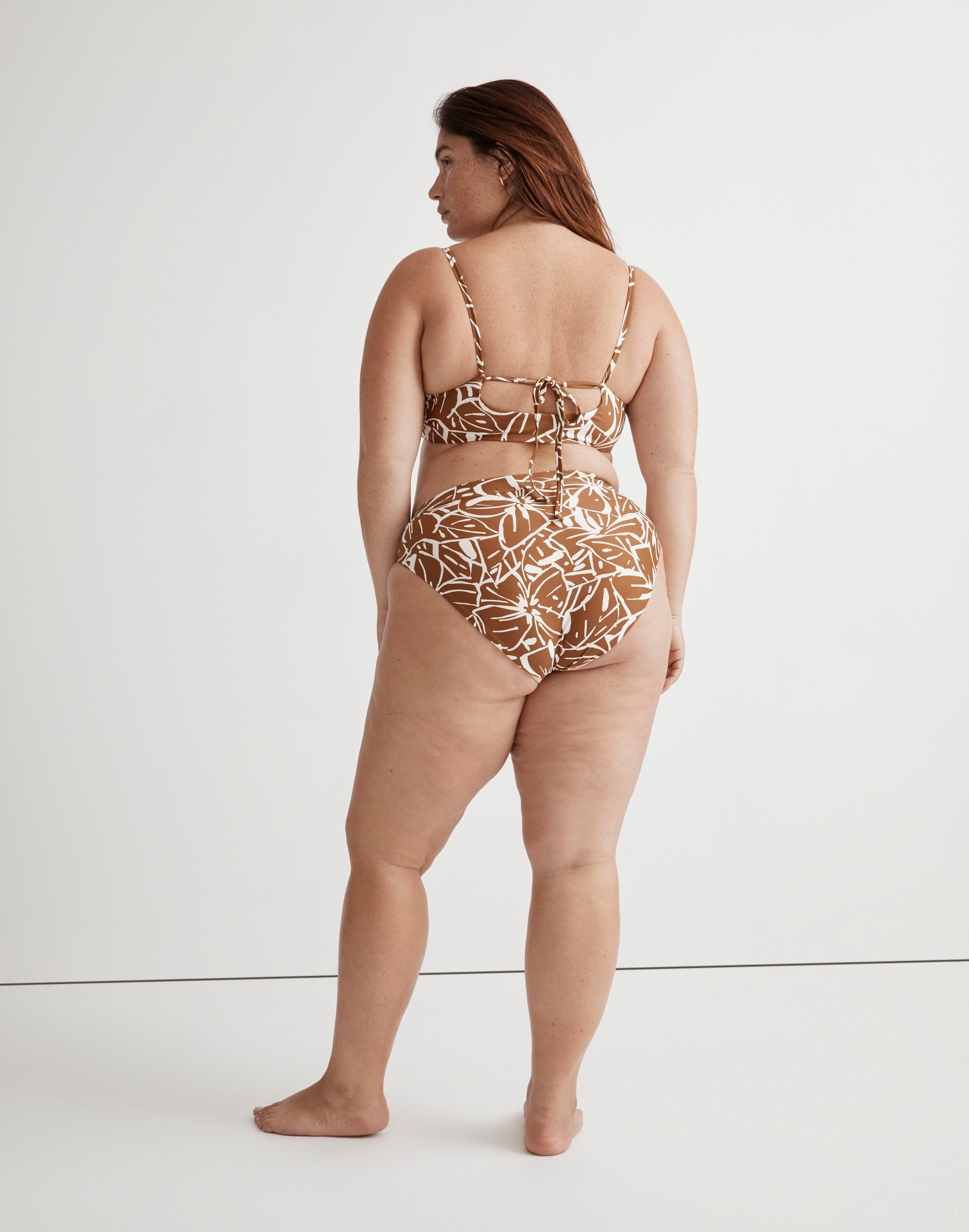 Plus Tie-Back Bikini Top in Abstract Flora