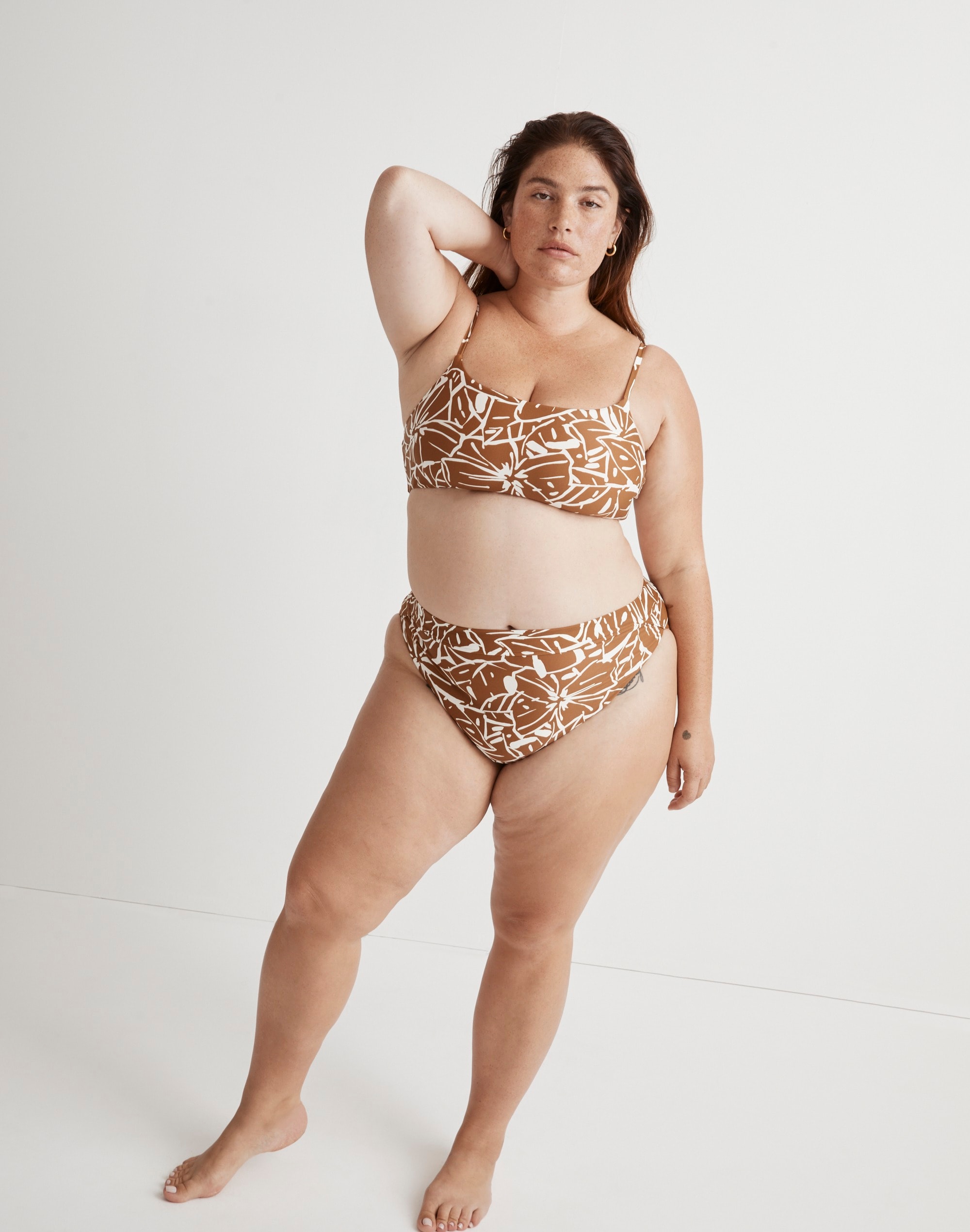 Plus Tie-Back Bikini Top in Abstract Flora