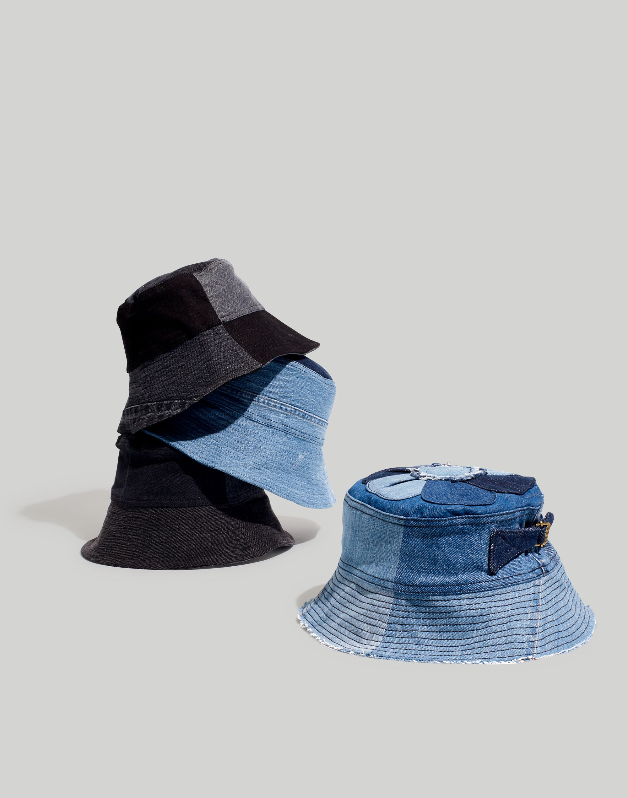 upcycled patchwork bucket hat