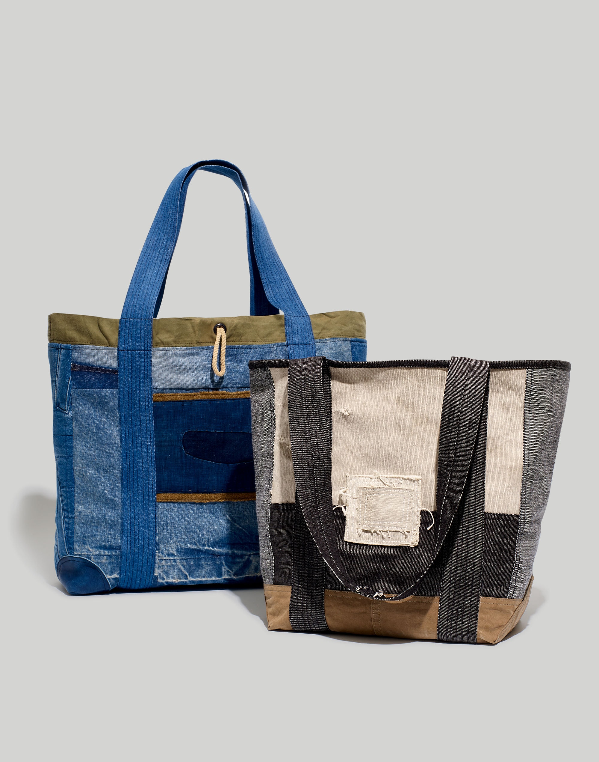 unisex upcycled patchwork tote