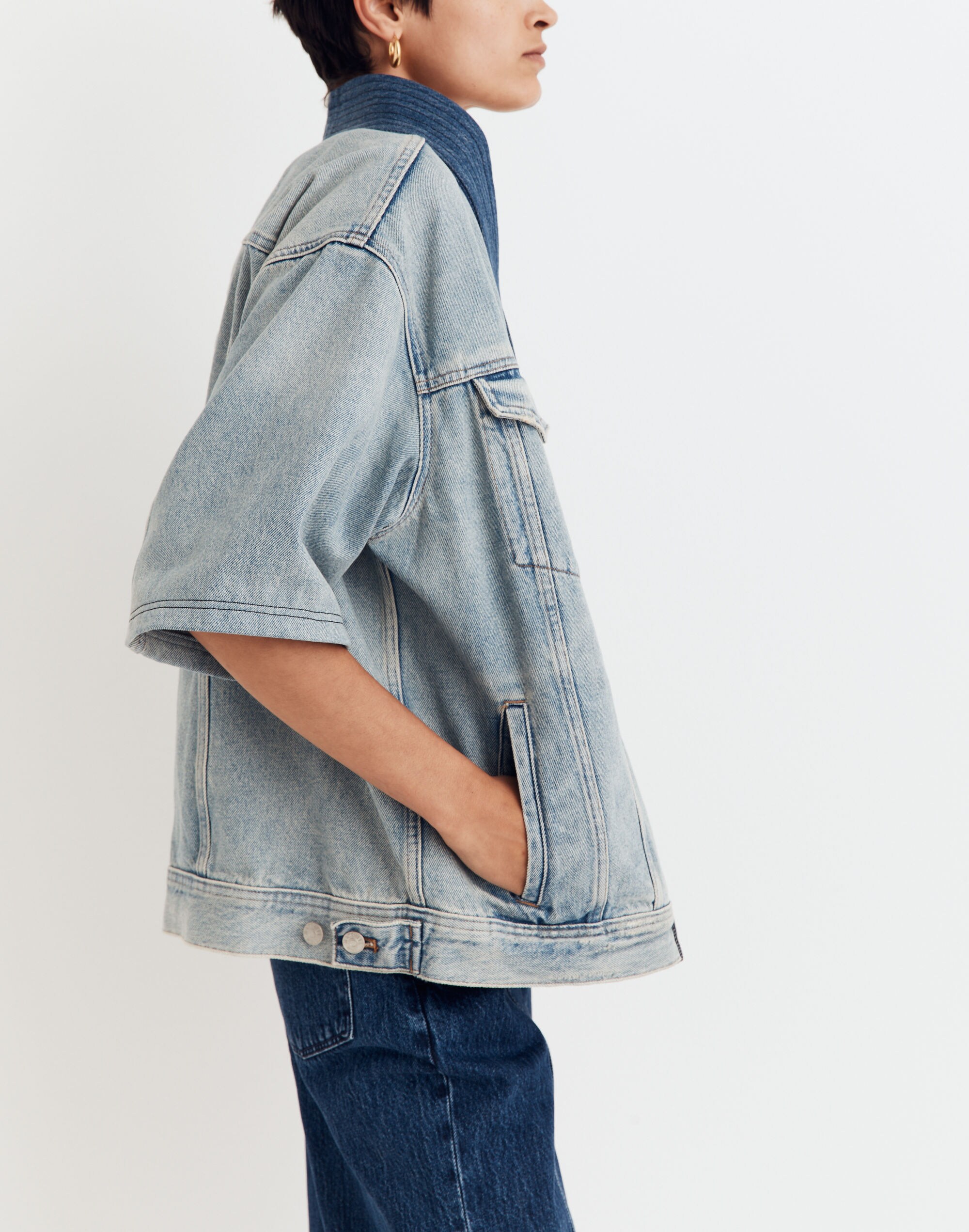 Upcycled Open-Front Jacket