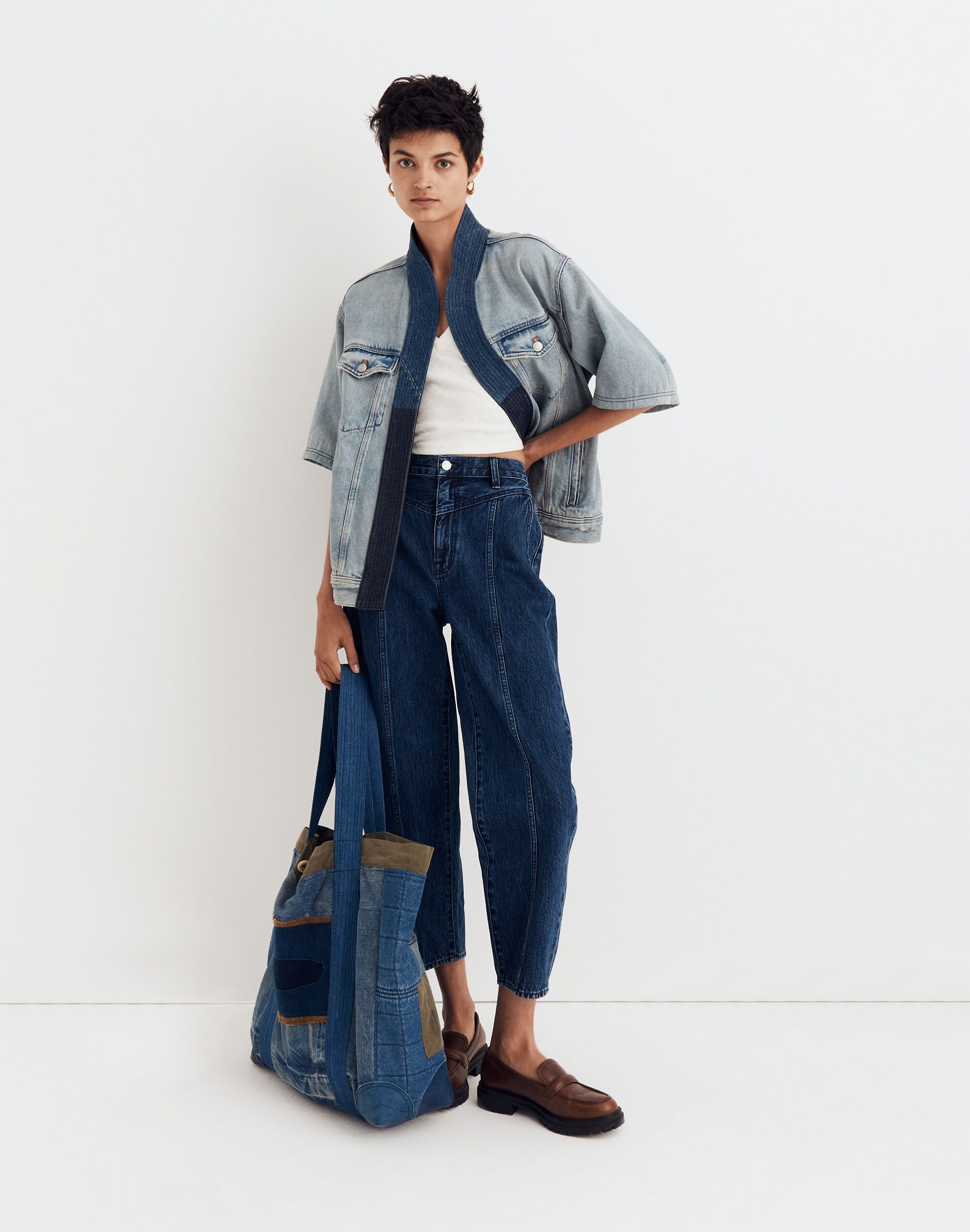 Upcycled Open-Front Jacket