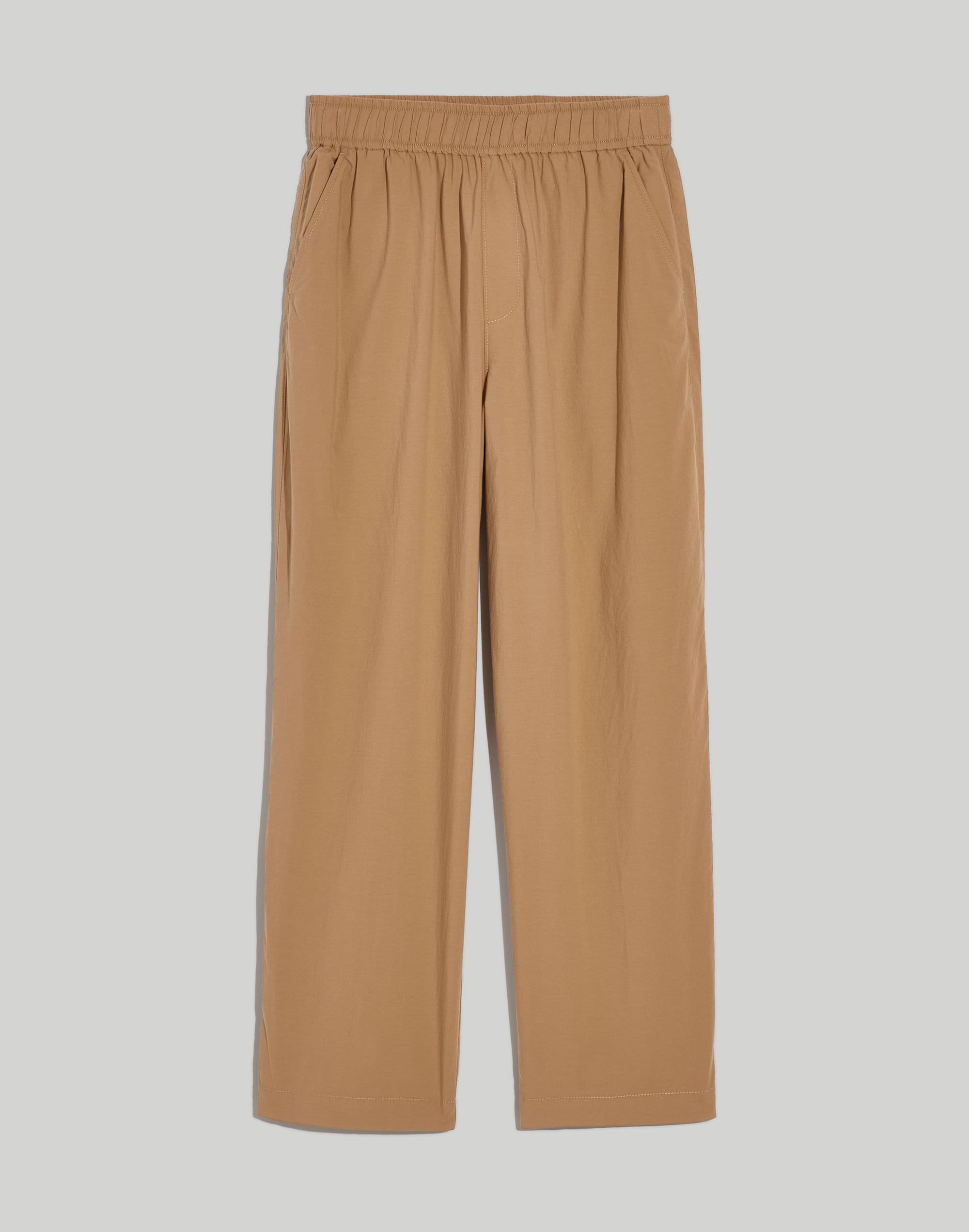 Pull-On Wide-Leg Pants in Signature Poplin