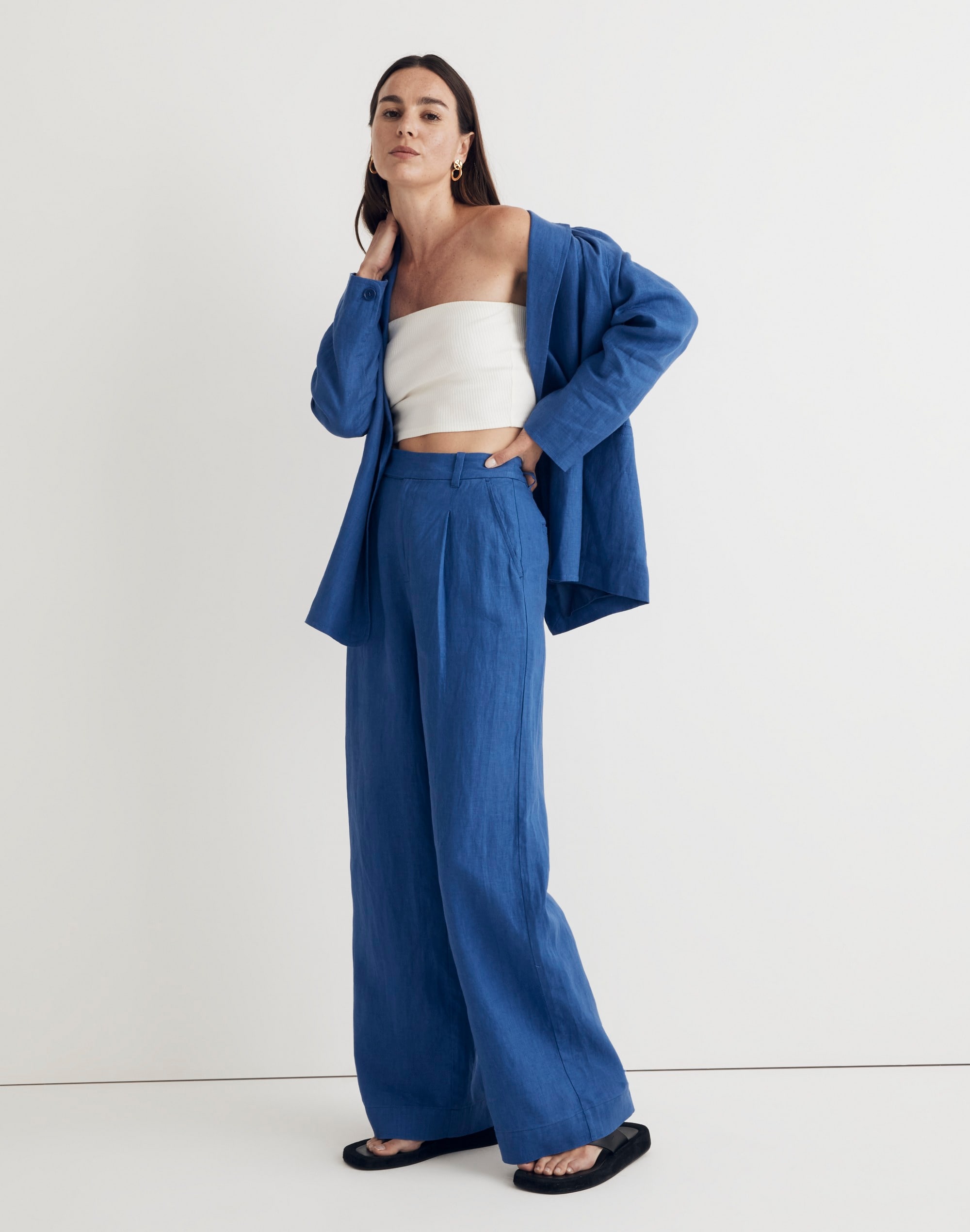 The Harlow Wide-Leg Pant in 100% Linen