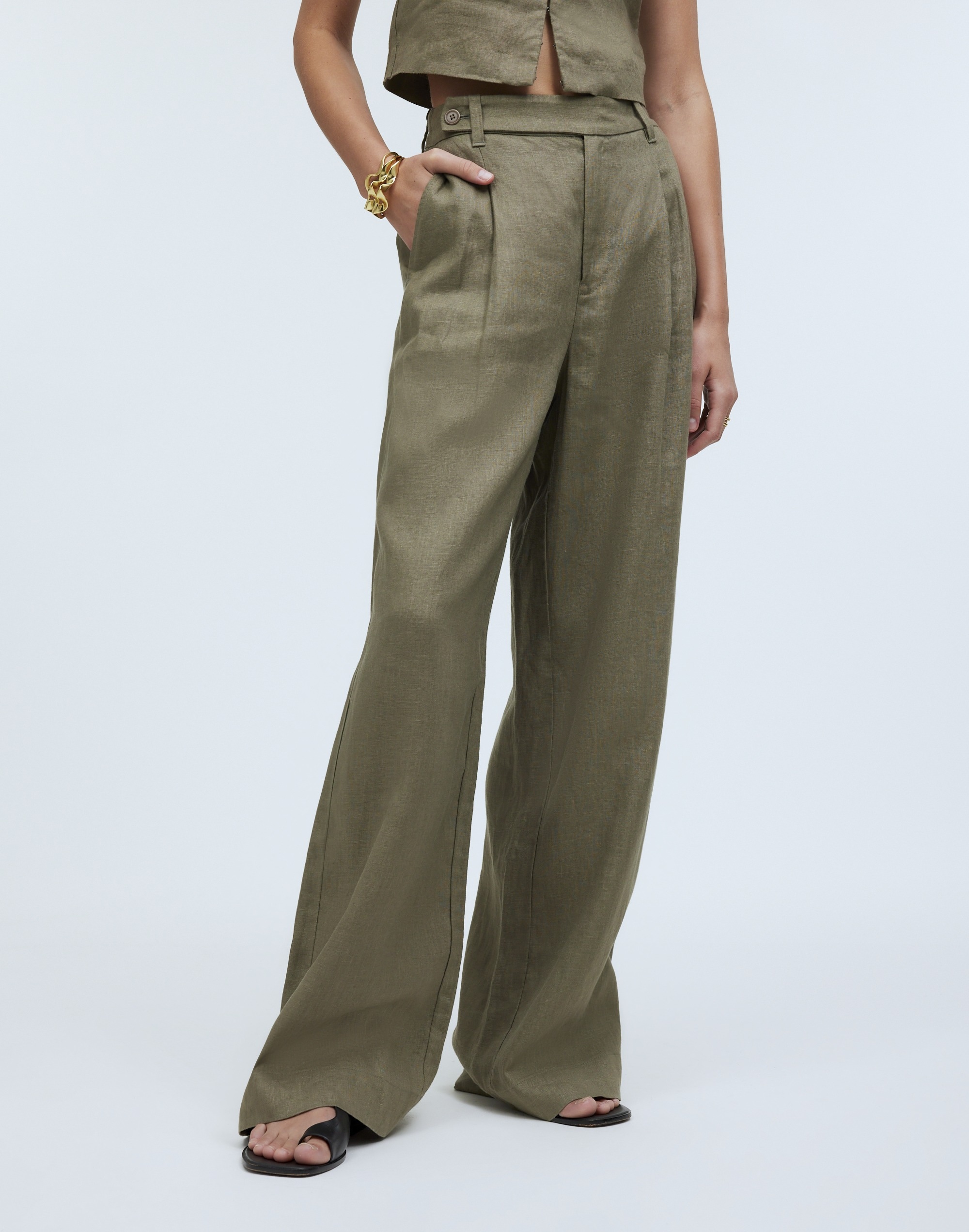 Shop Mw The Harlow Wide-leg Pant In Distant Surplus