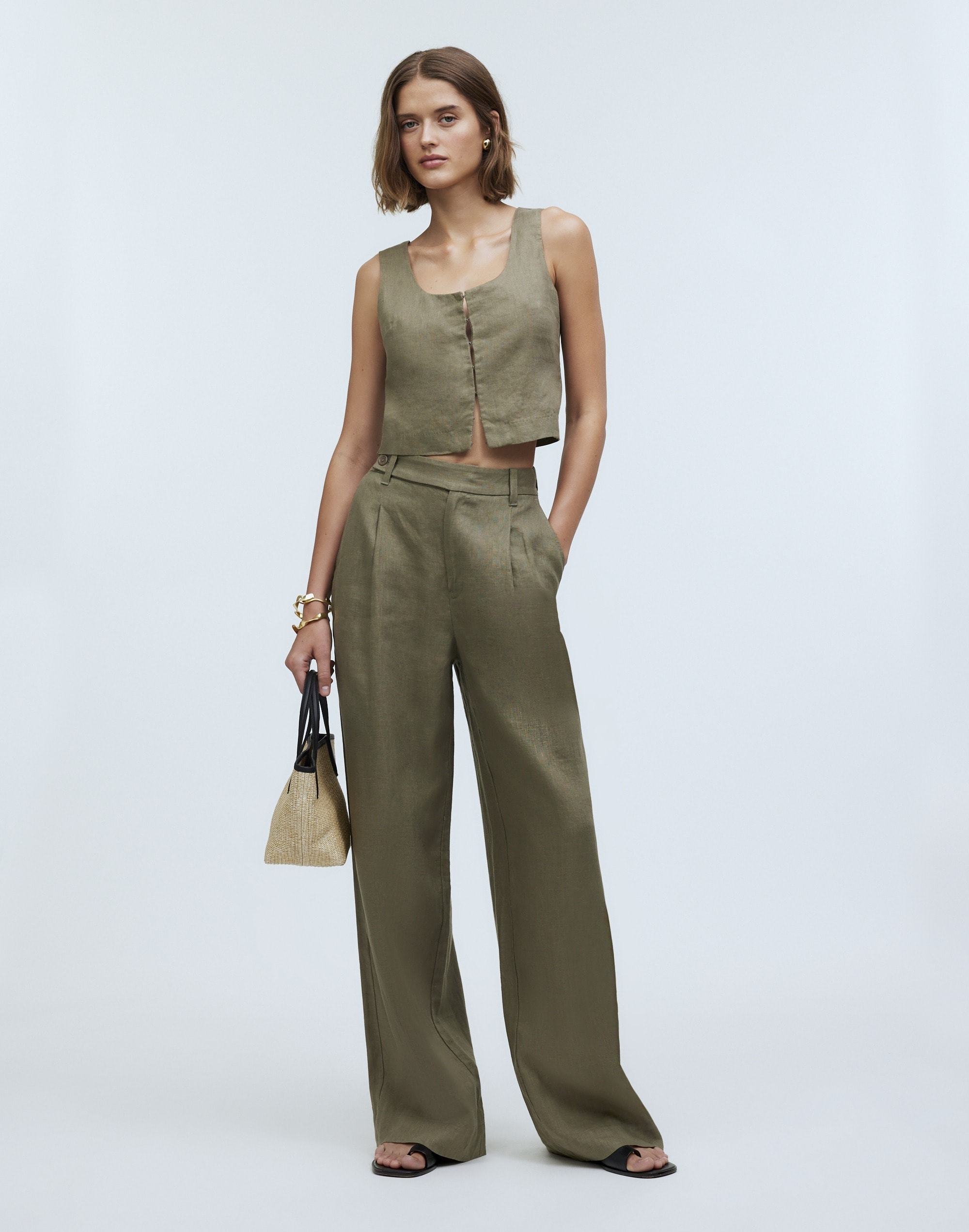 The Harlow Wide-Leg Pant in 100% Linen
