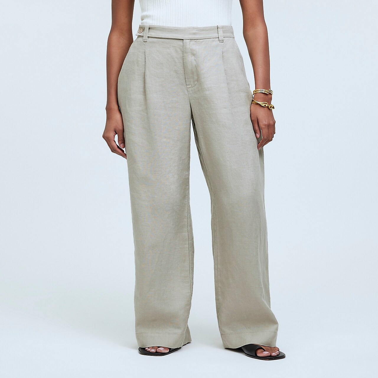 Shop Mw The Harlow Wide-leg Pant In Pumice