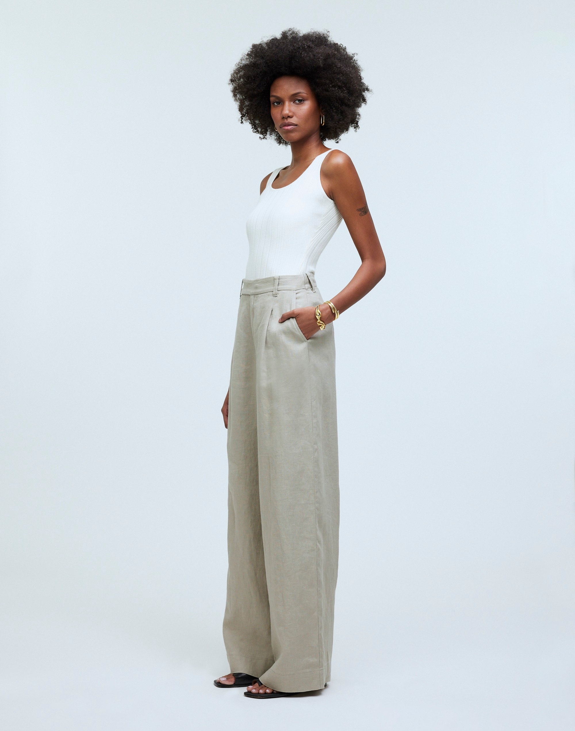 The Harlow Wide-Leg Pant in 100% Linen