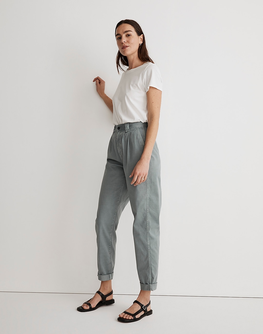 Garment-Dyed Tapered Chino Pants