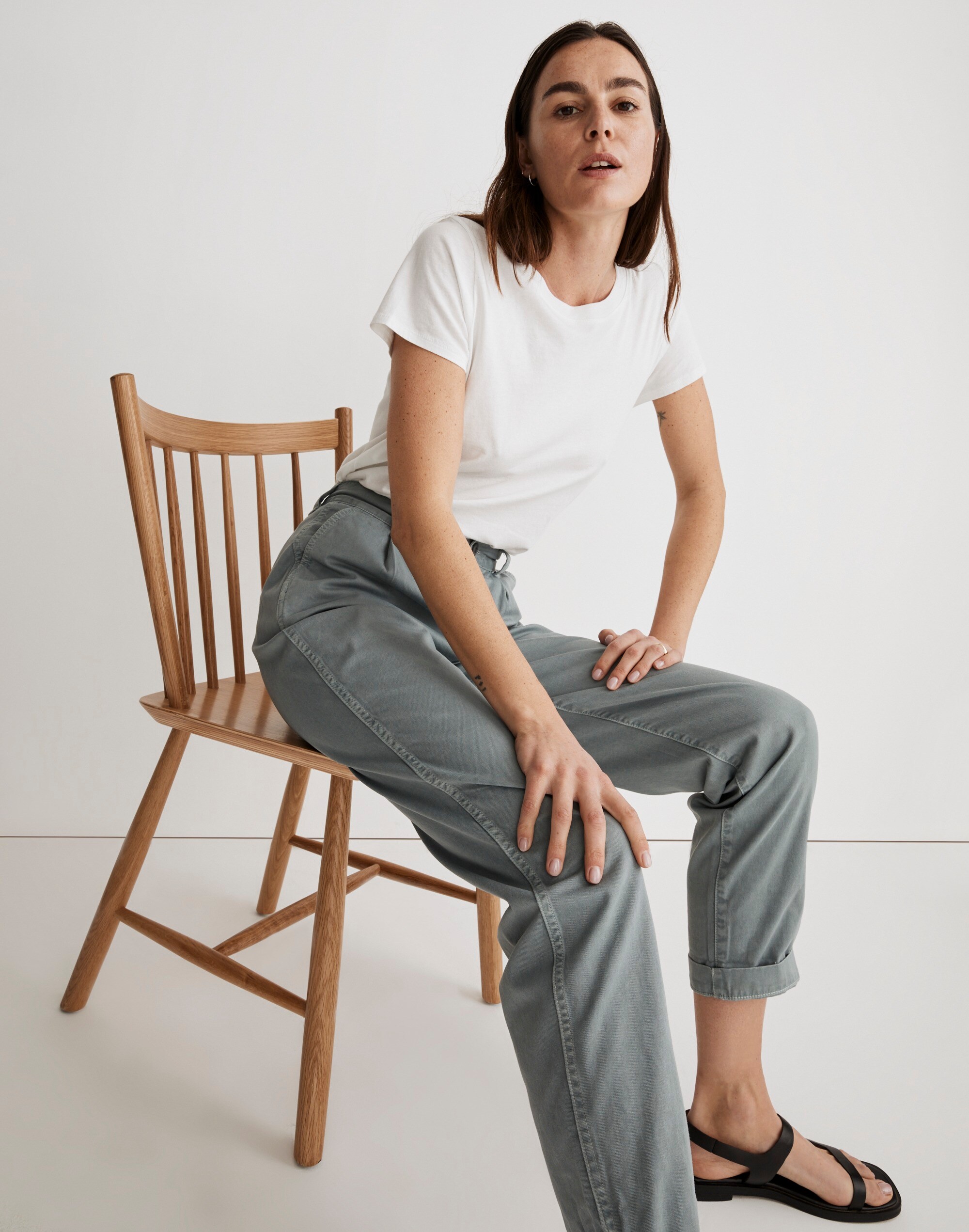 Garment-Dyed Tapered Chino Pants