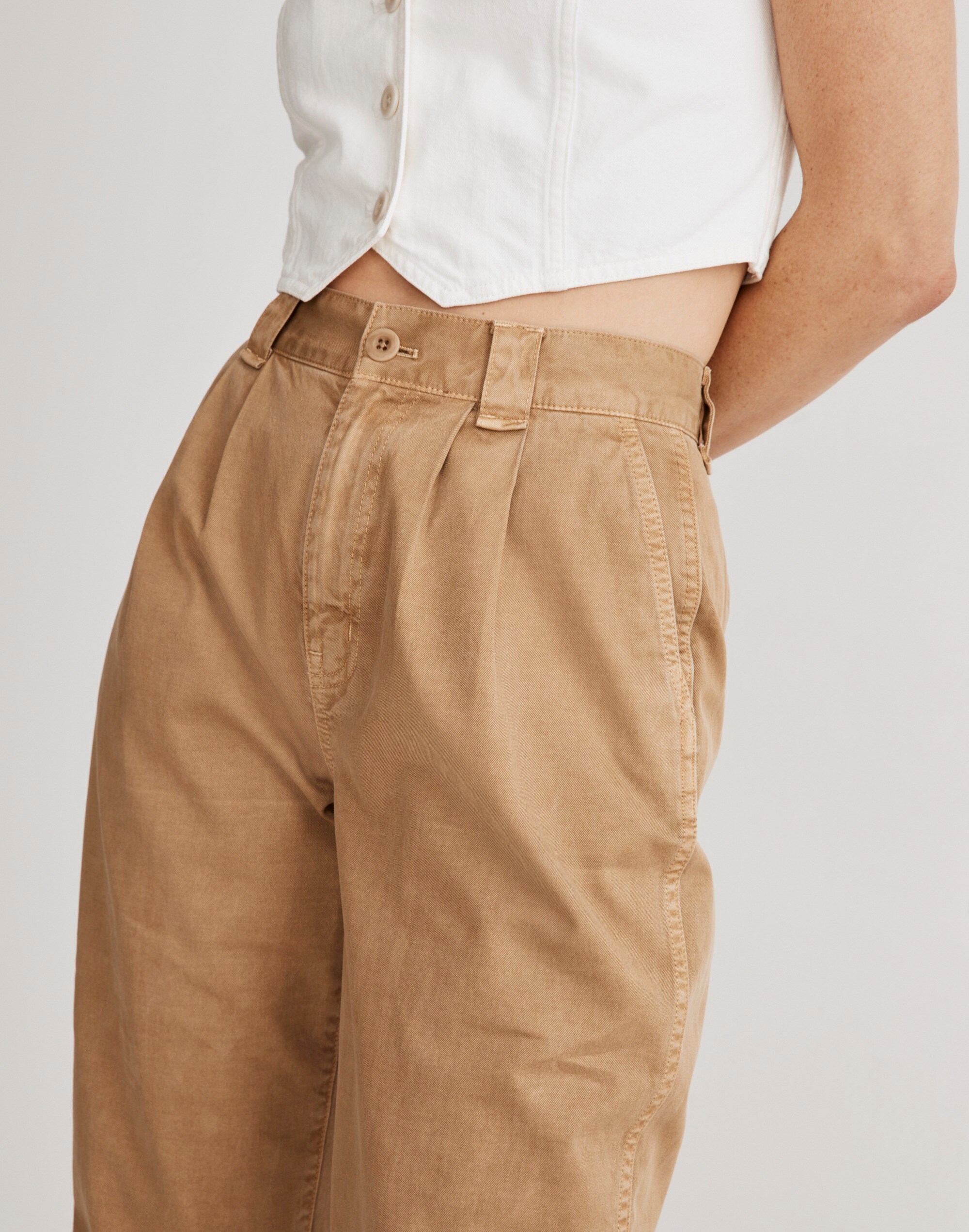 Garment-Dyed Tapered Chino Pants