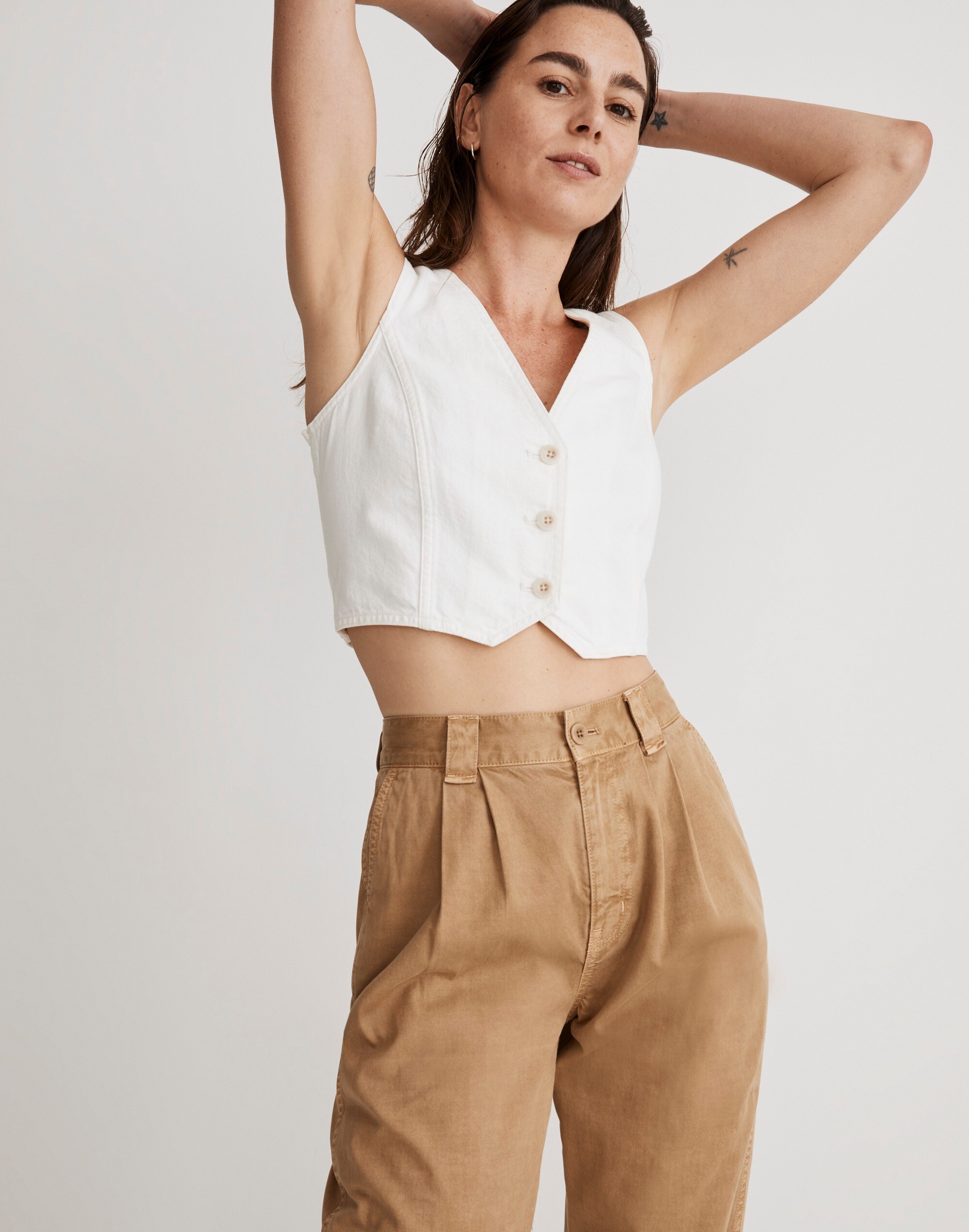 Garment-Dyed Tapered Chino Pants