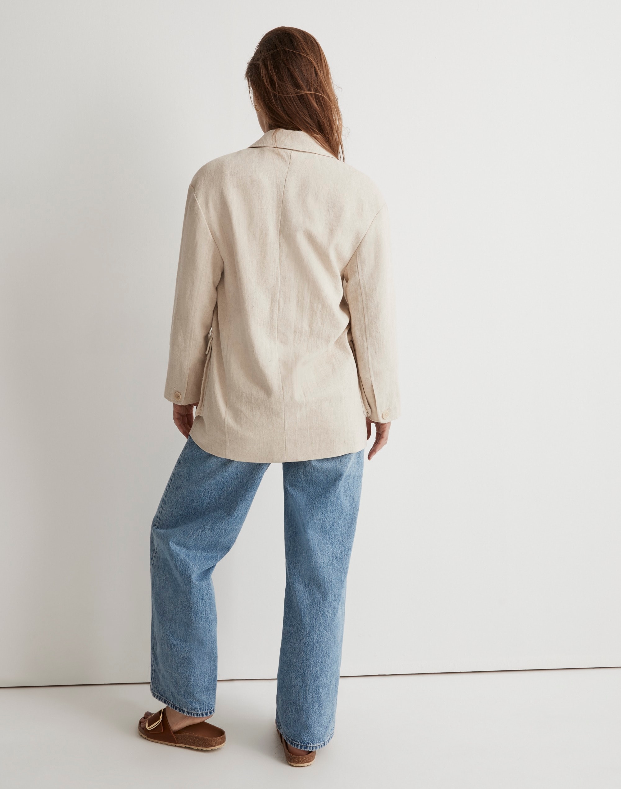 The Cargo Double-Breasted Blazer in Linen-Cotton
