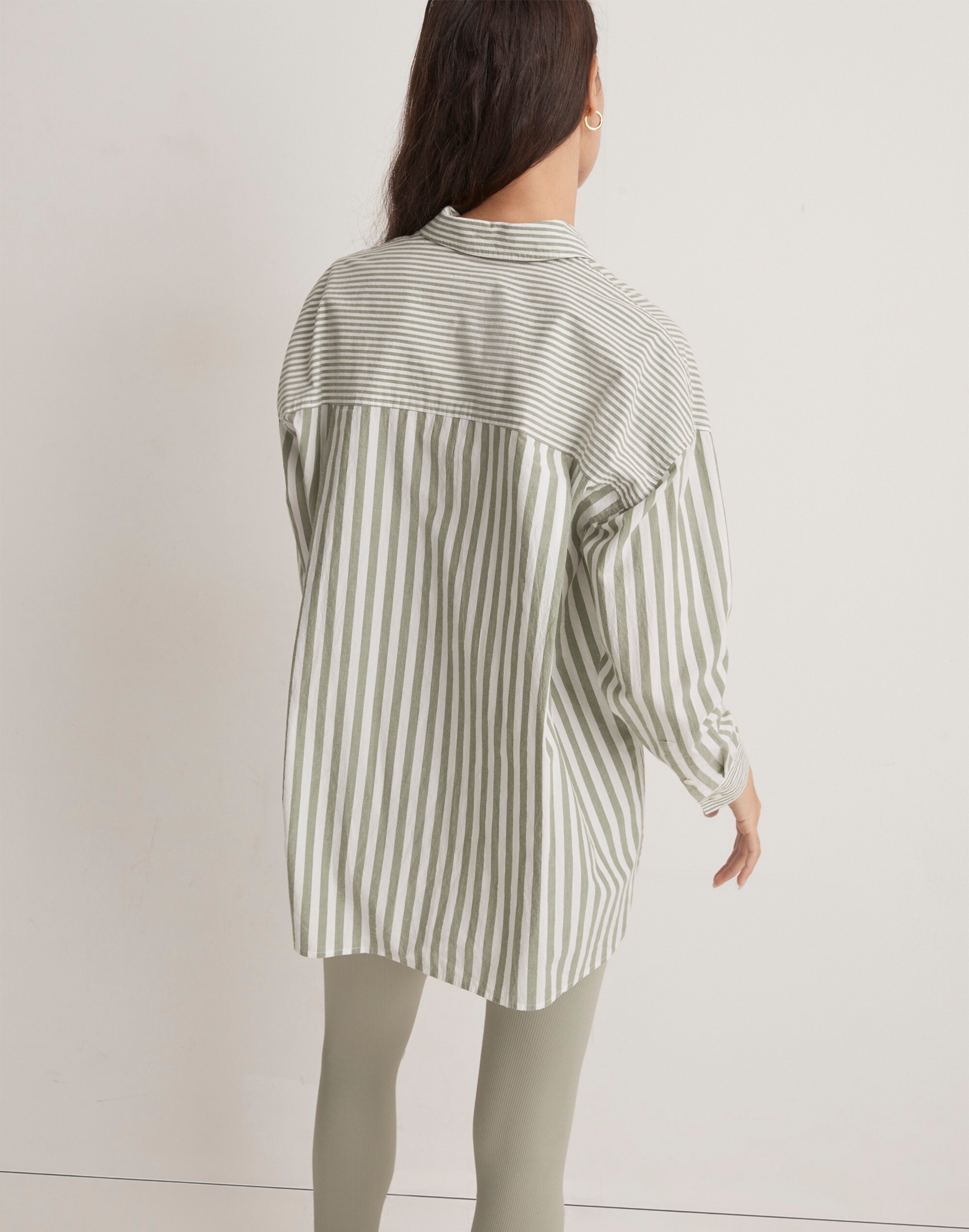 The Signature Poplin Oversized Shirt in Springy Stripe