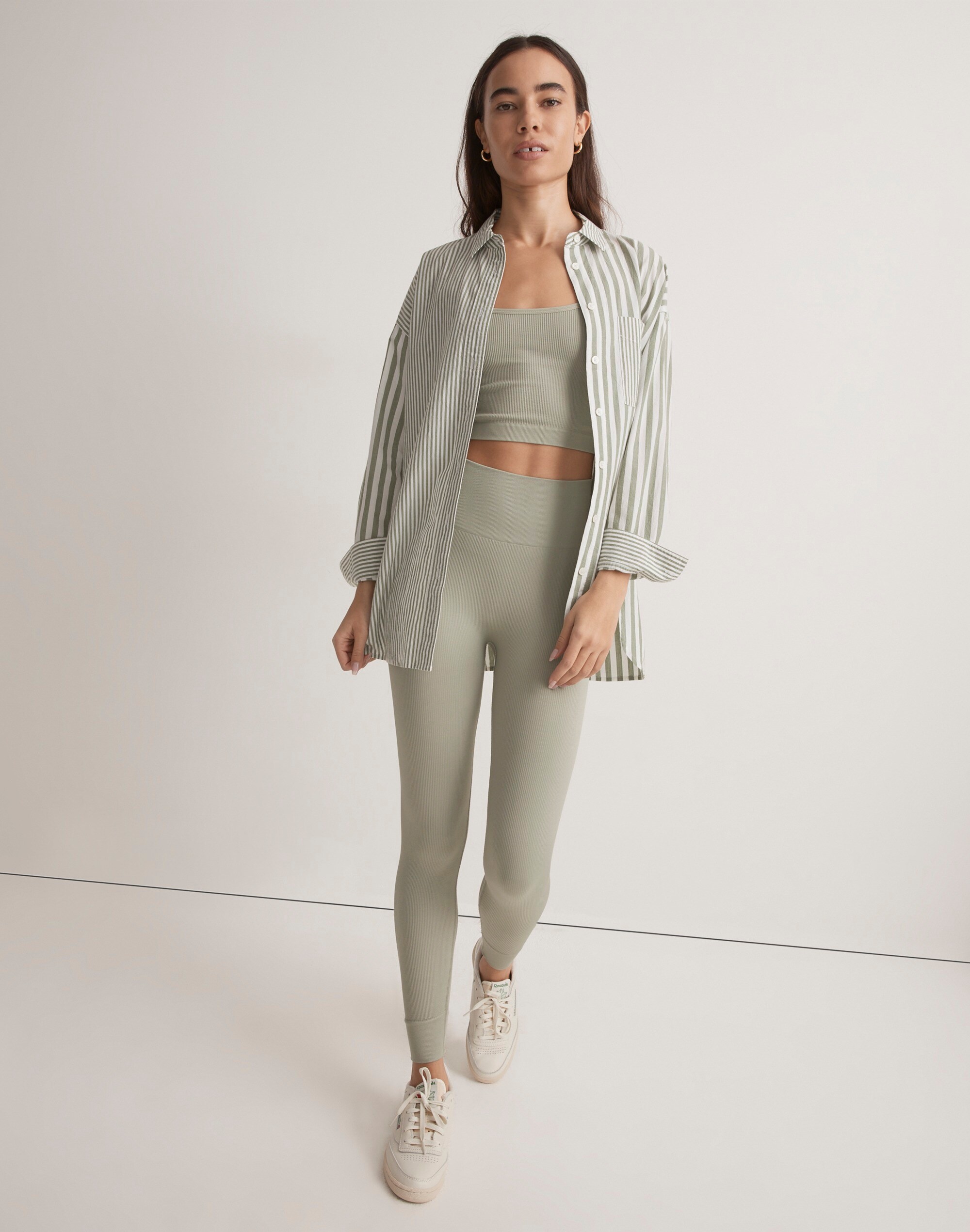 The Signature Poplin Oversized Shirt in Springy Stripe