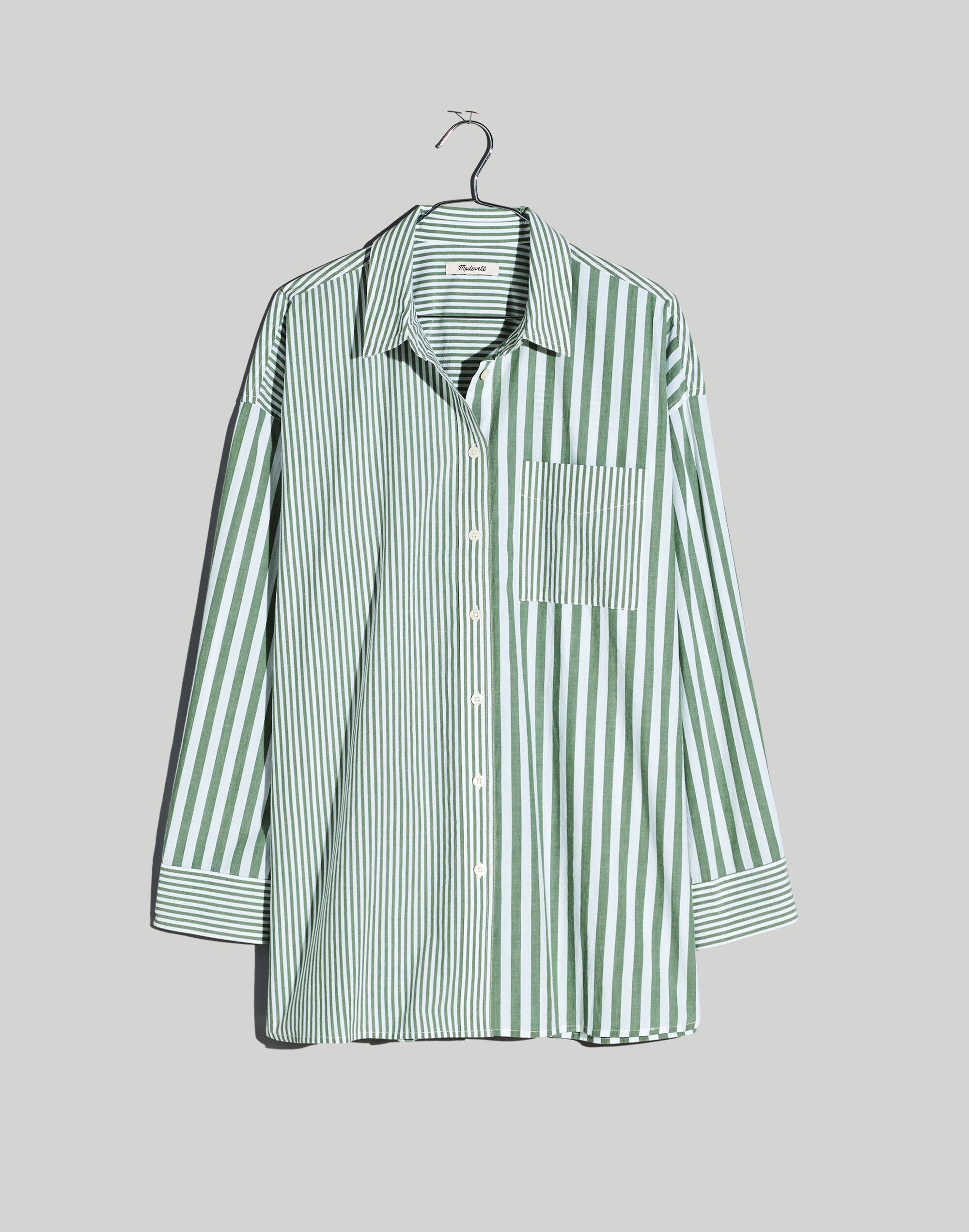 The Signature Poplin Oversized Shirt in Springy Stripe