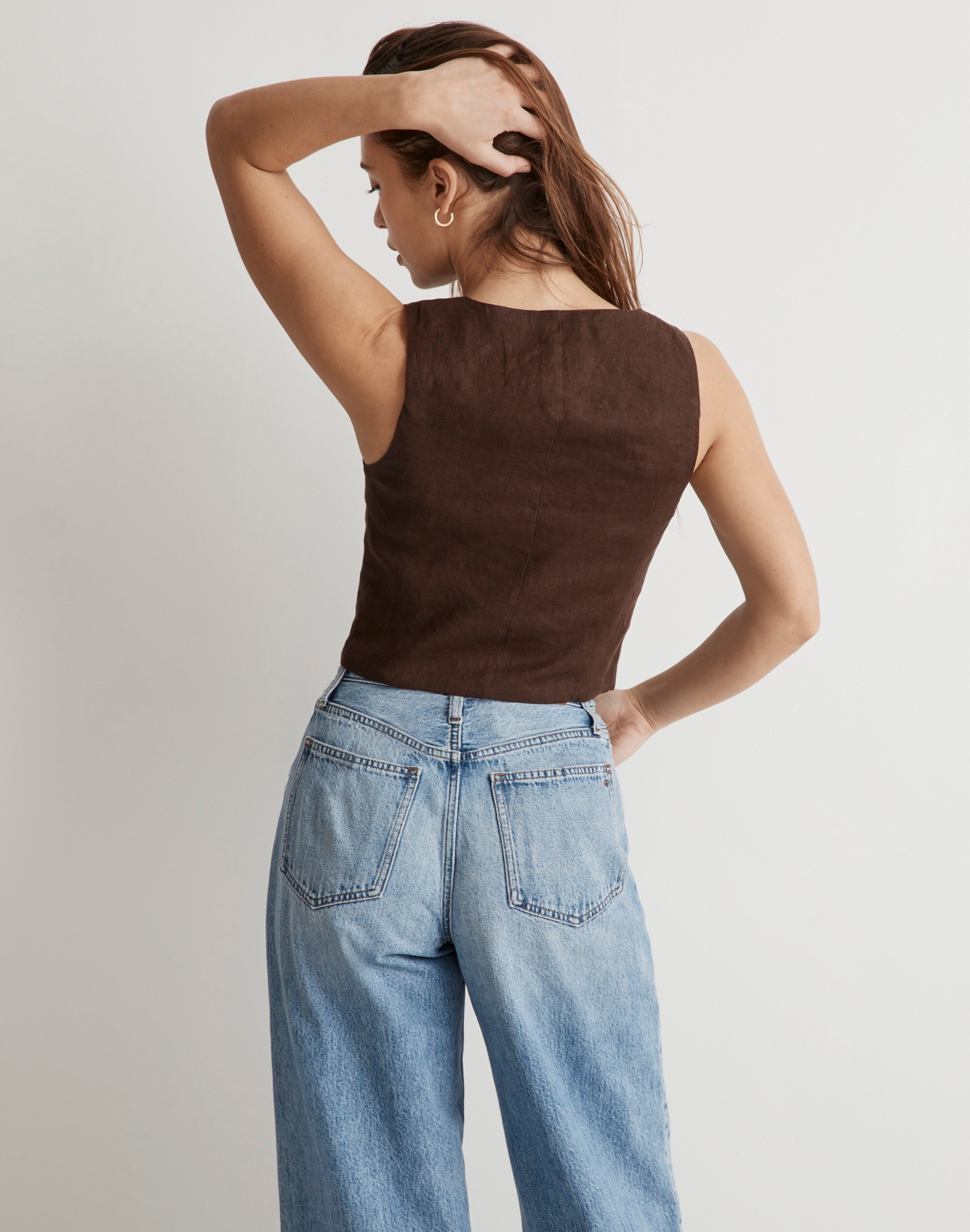 100% Linen Katrina Crop Vest Top