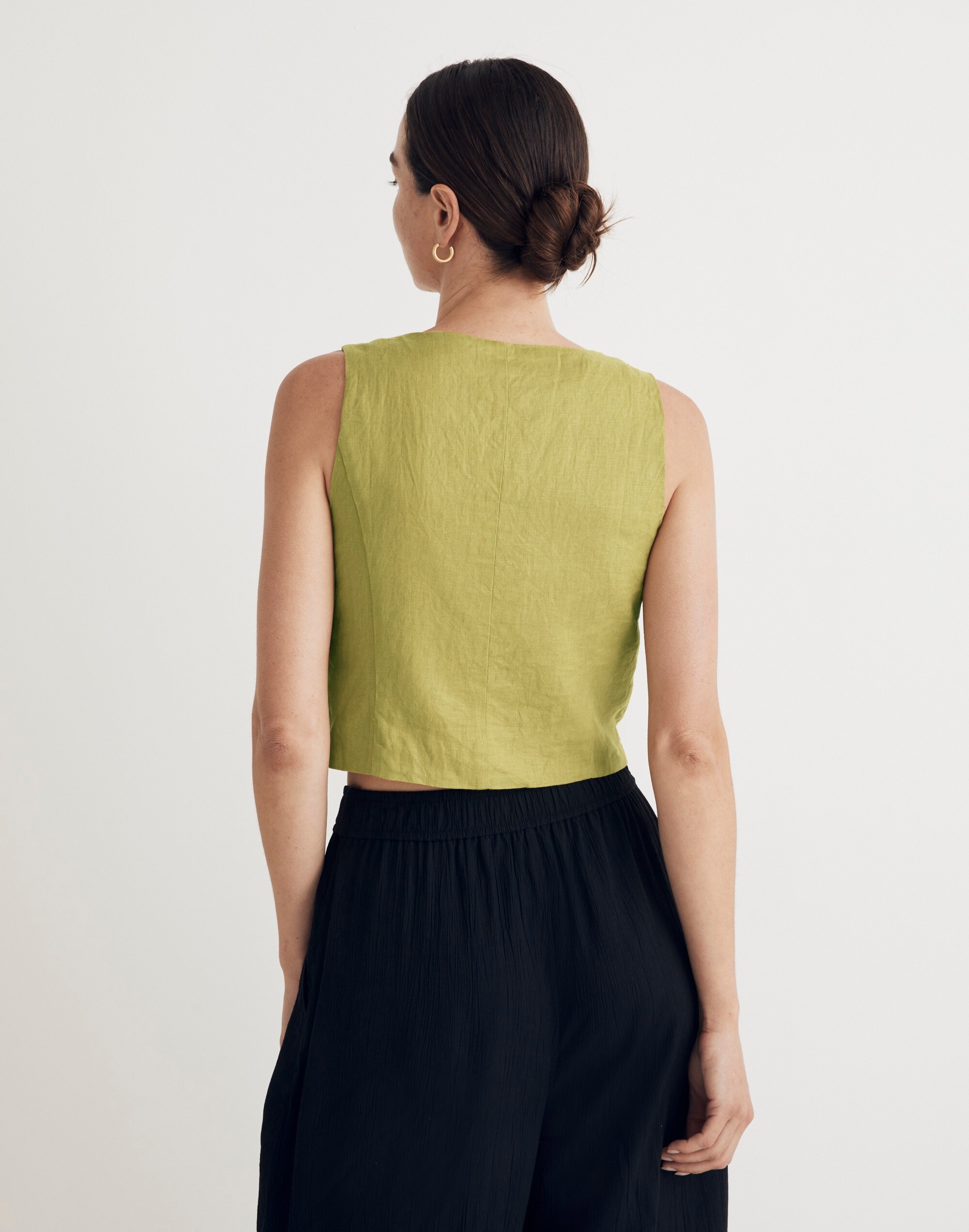 100% Linen Katrina Crop Vest Top