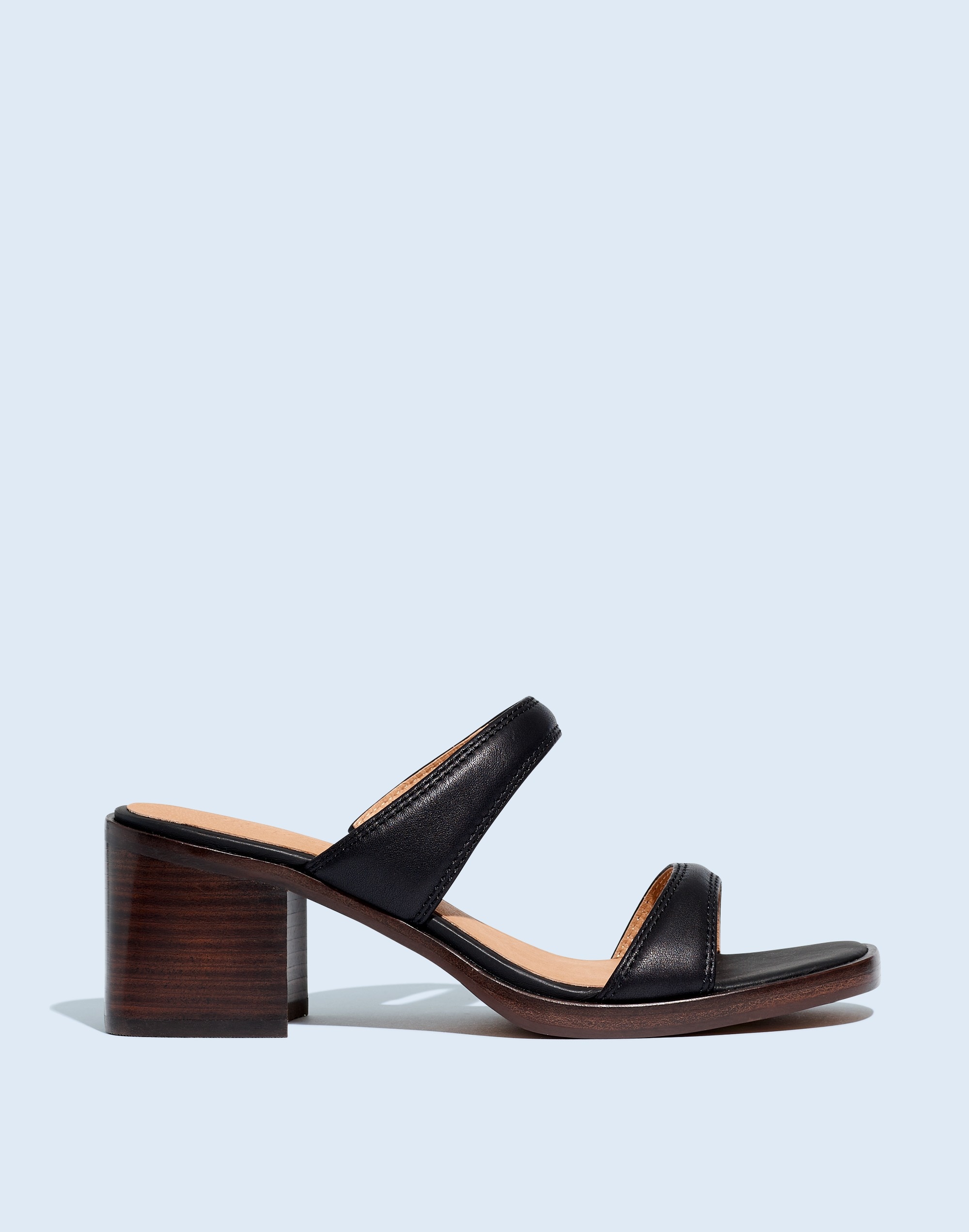The Saige Double-Strap Sandal in Leather