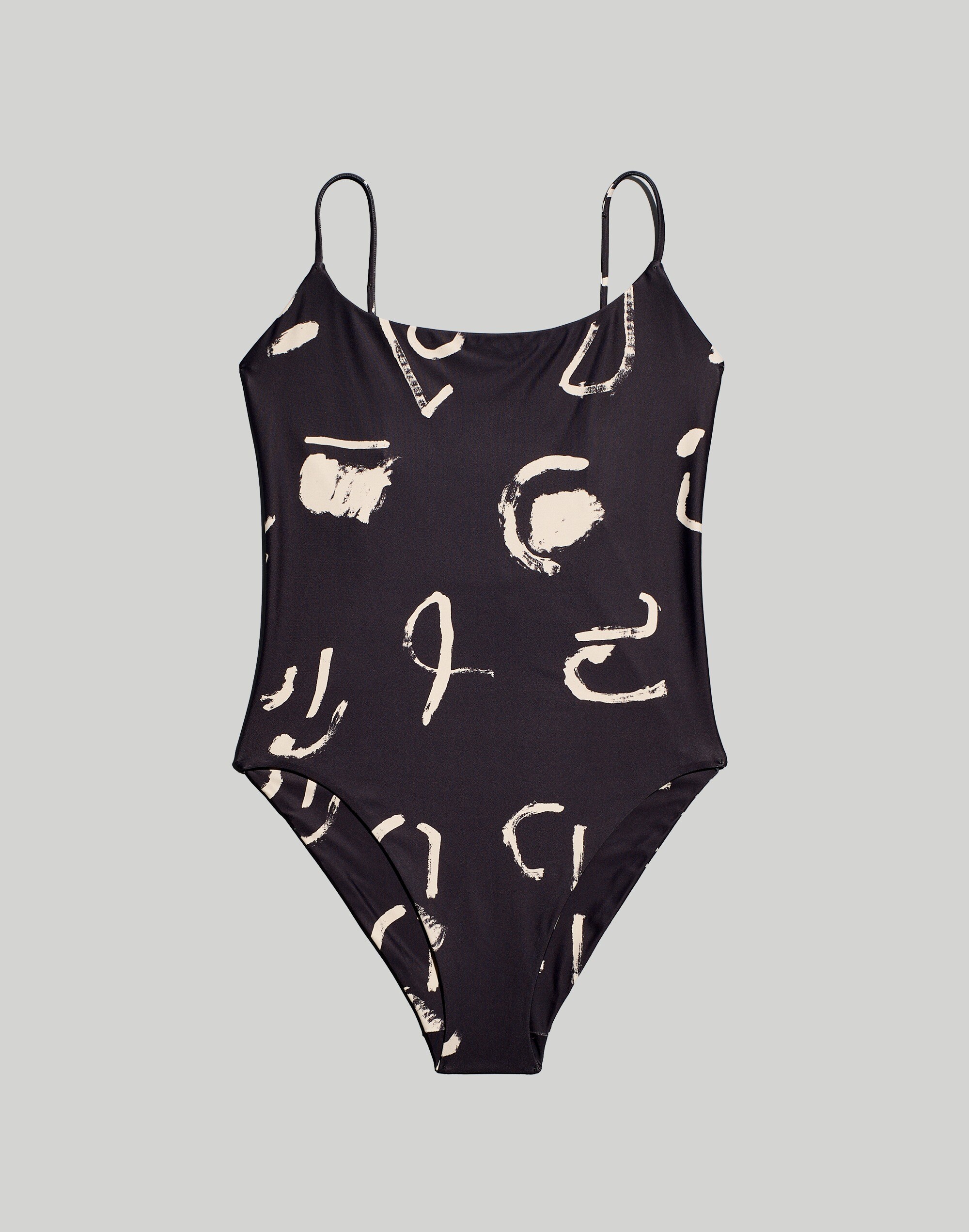 Plus Madewell x Caroline Z Hurley Spaghetti-Strap One-Piece Swimsuit in Abstract Alpha