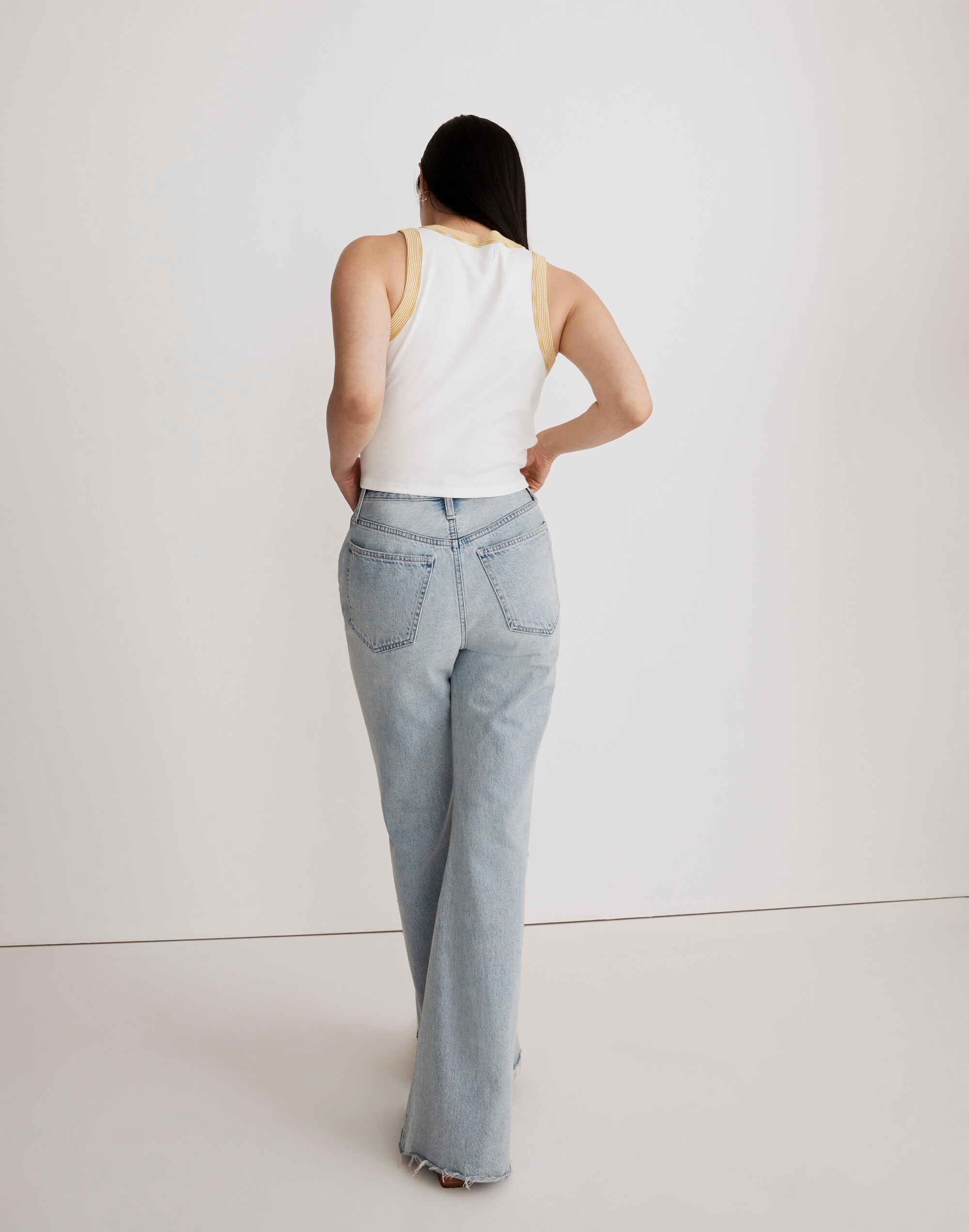 Supima&reg; Rib Cutaway Crop Tank