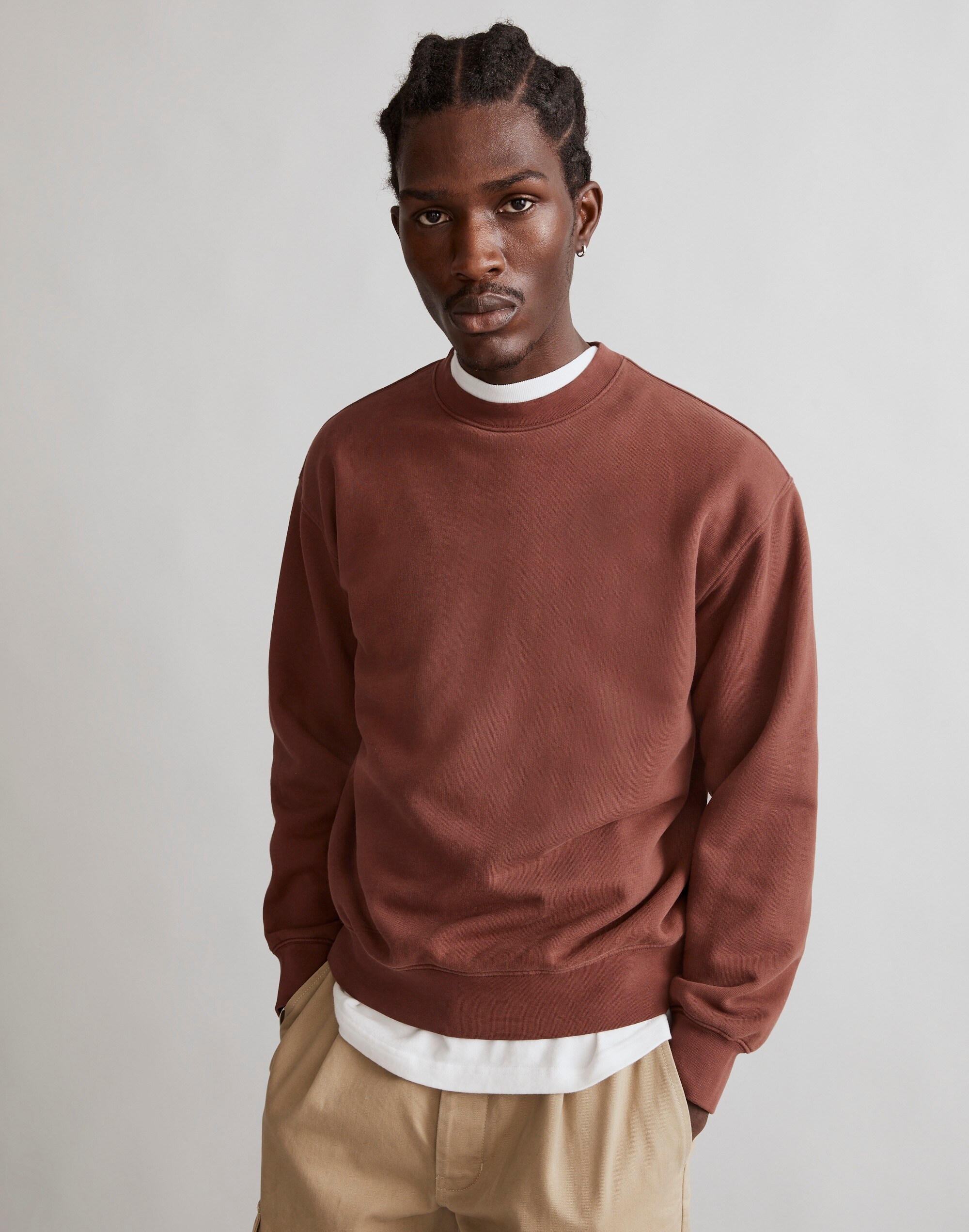 The McCarren Midweight Crewneck Sweatshirt in soft mahogany image 1