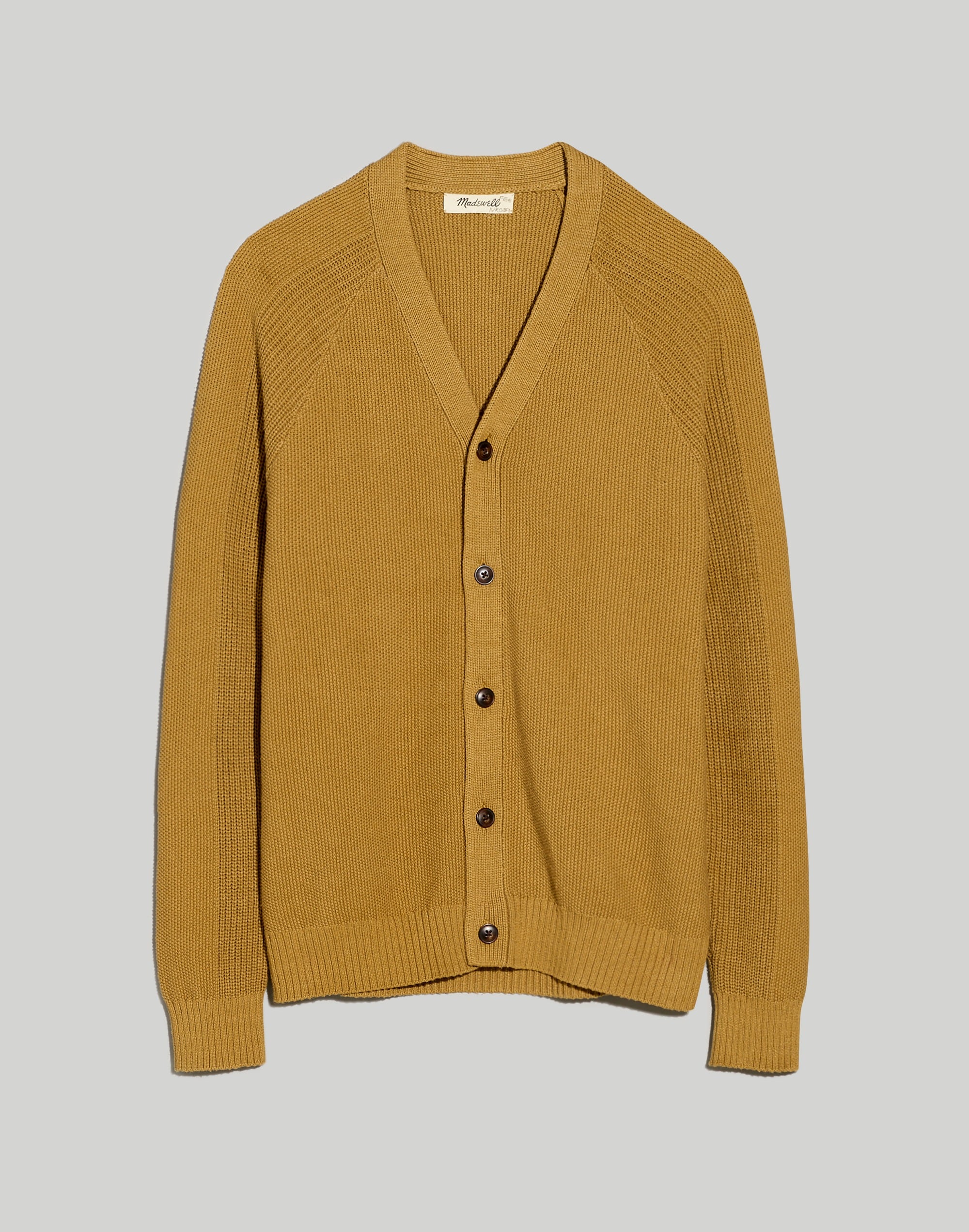 Cotton-Linen Raglan Cardigan Sweater