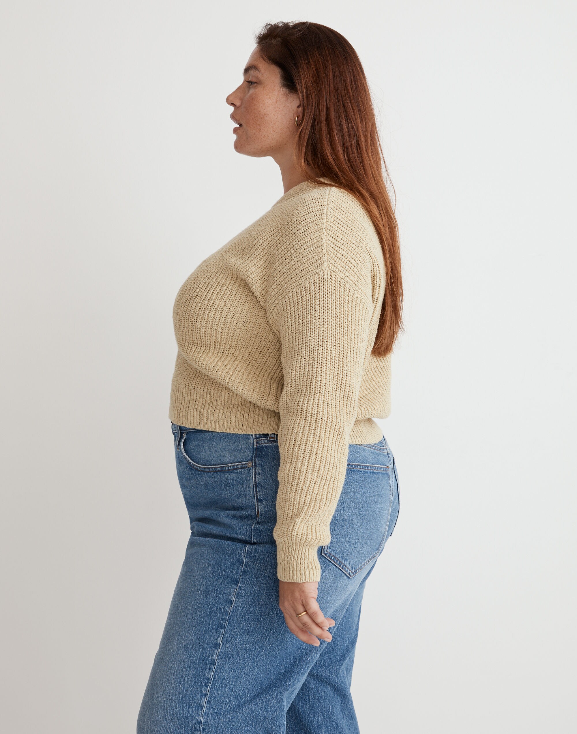Plus Textural-Knit Pullover Sweater | Madewell