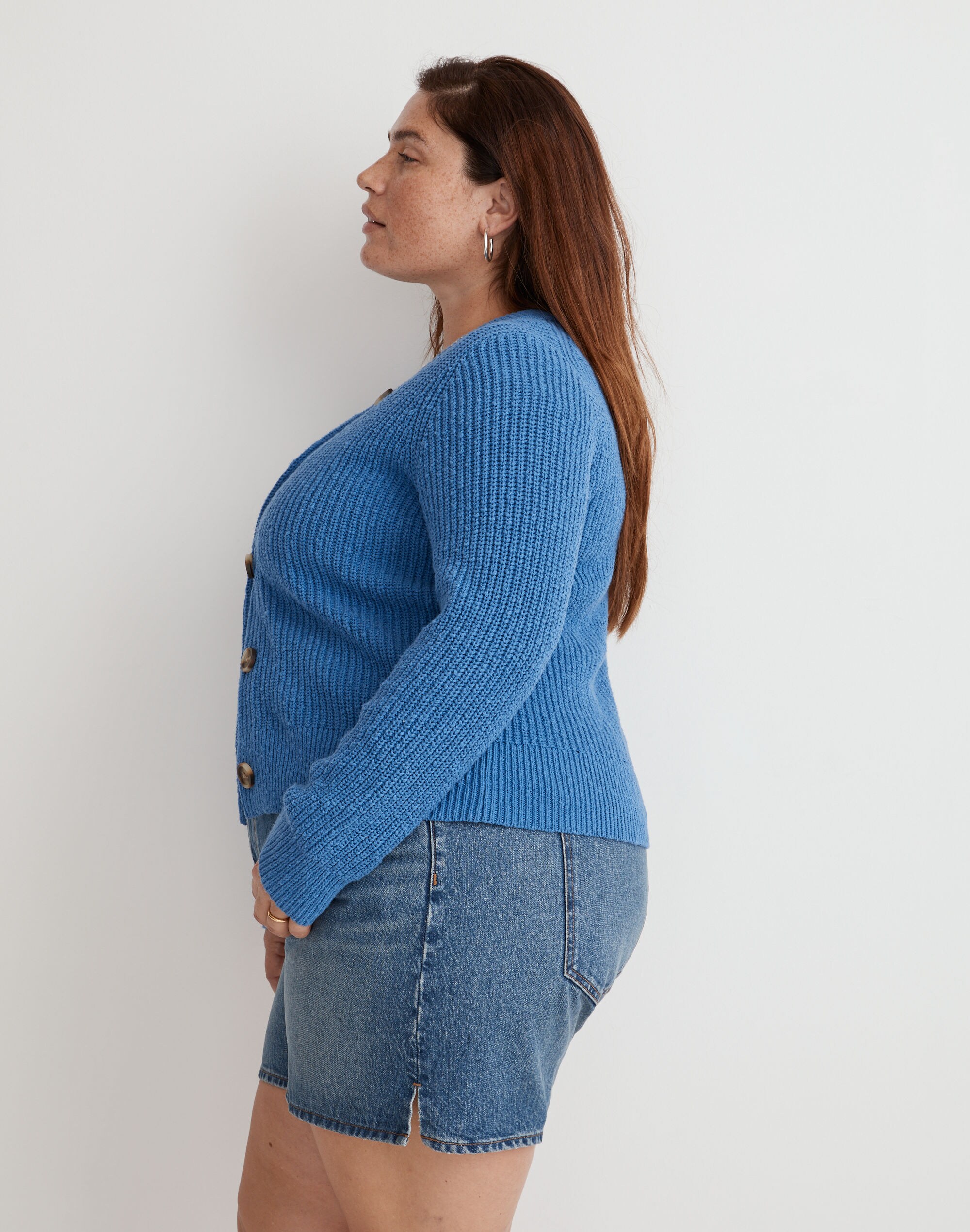 Plus Textural-Knit Cardigan Sweater