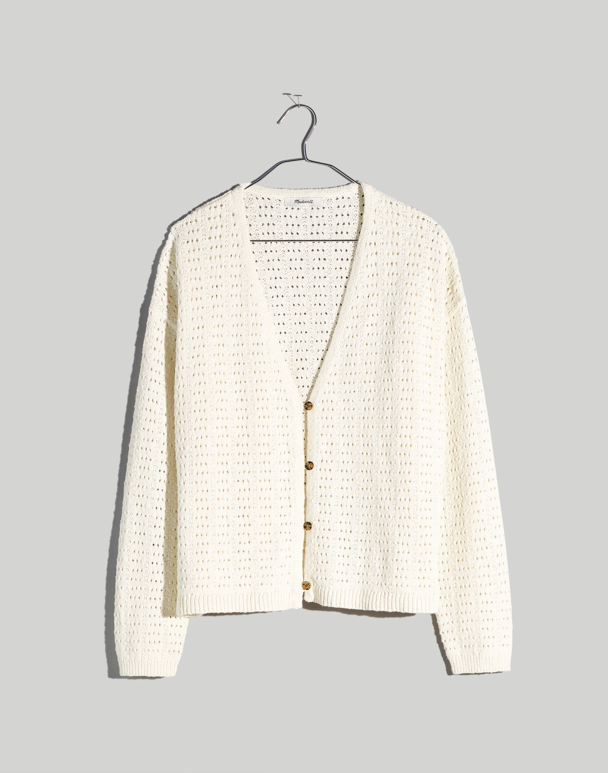 Plus Open-Stitch Cardigan Sweater