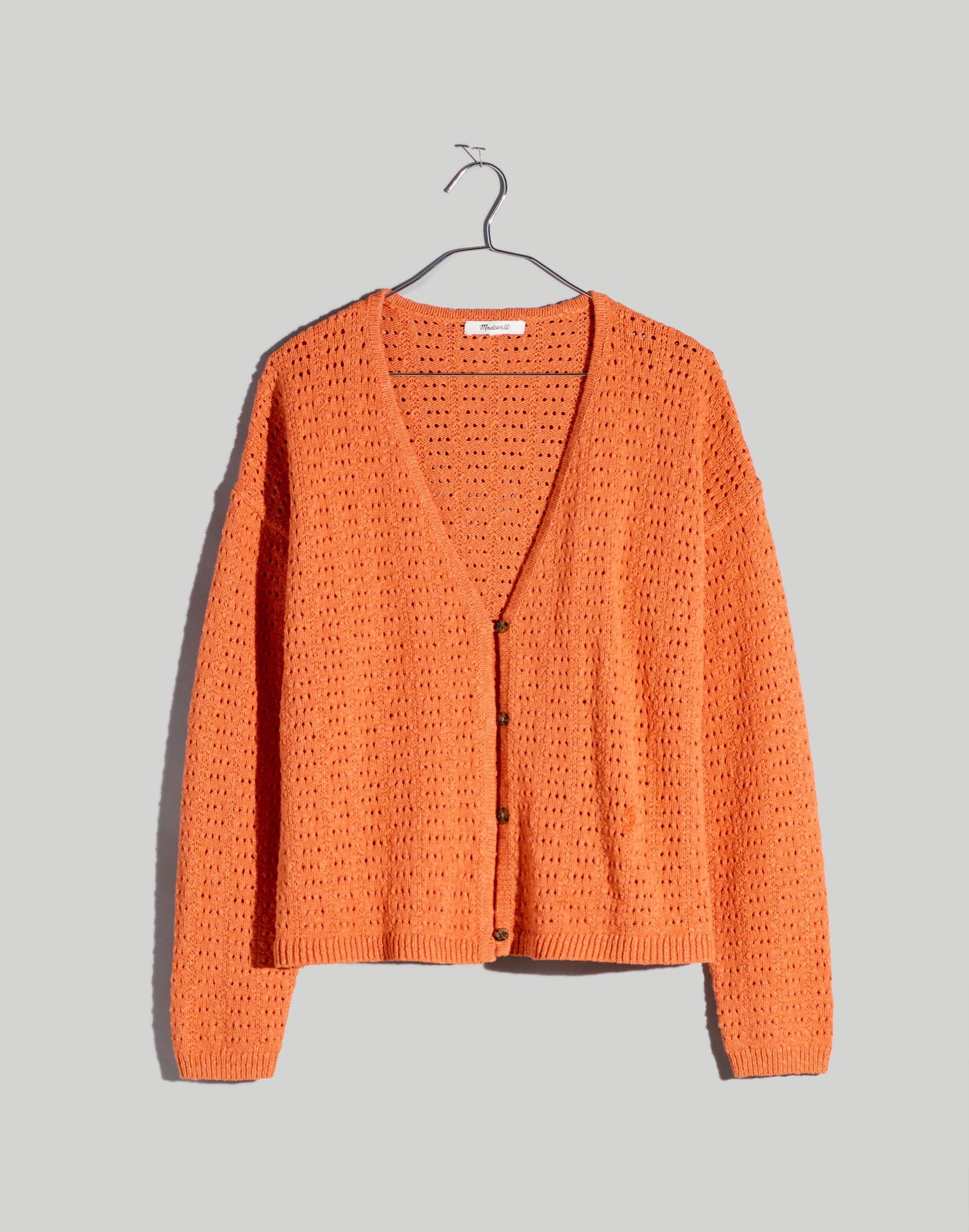 Plus Open-Stitch Cardigan Sweater