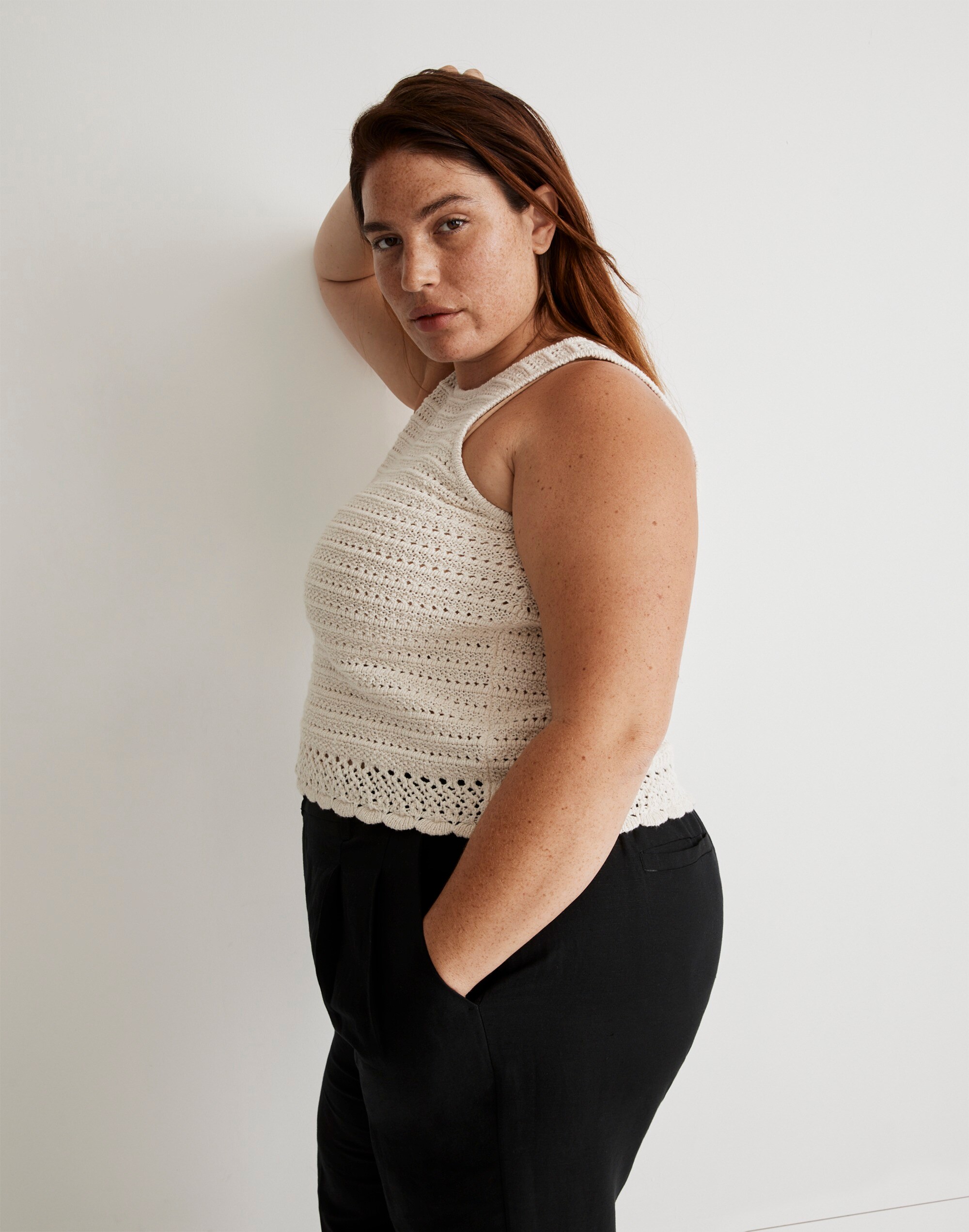 Plus Kellen Crocheted Sweater Tank
