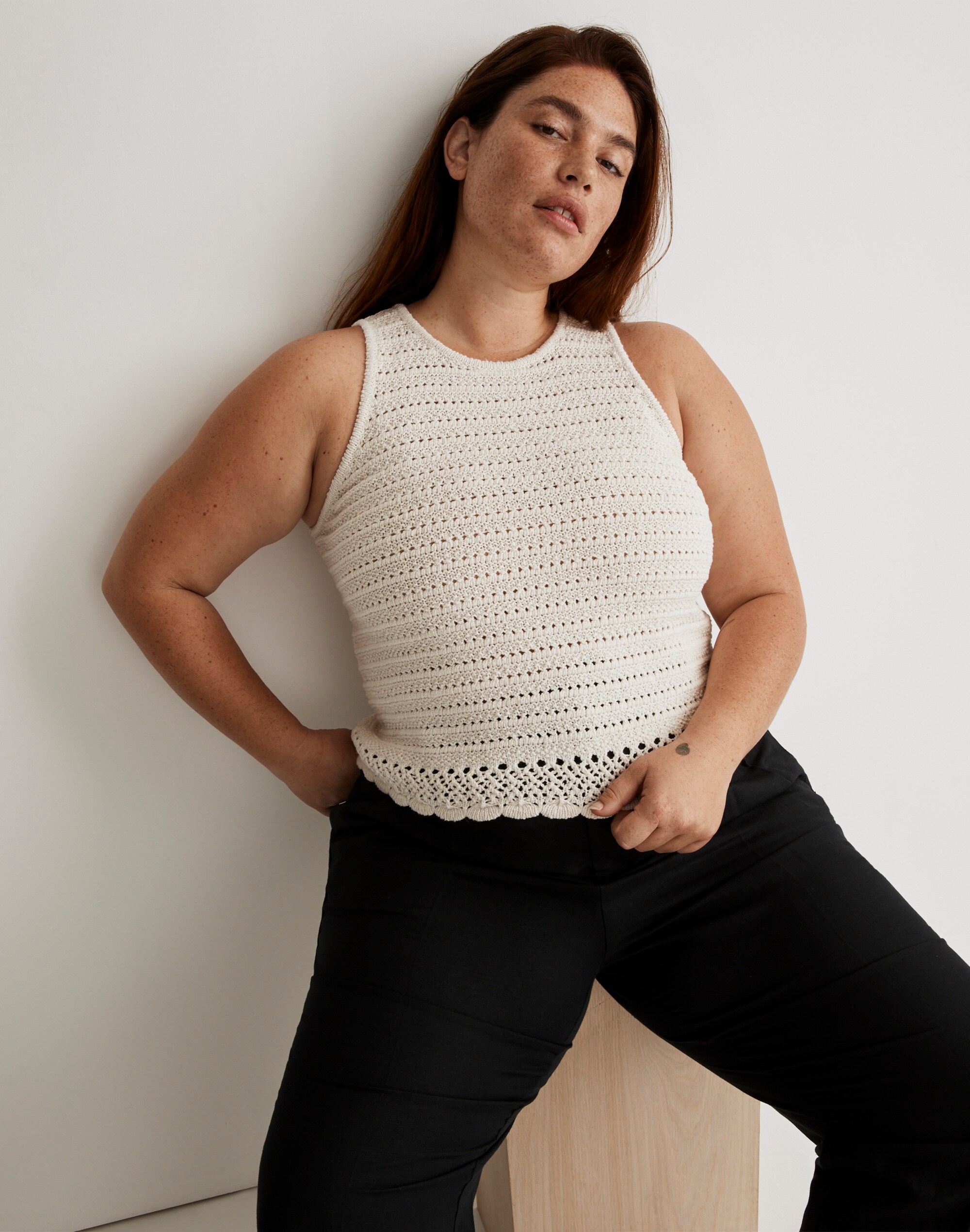 Plus Kellen Crocheted Sweater Tank