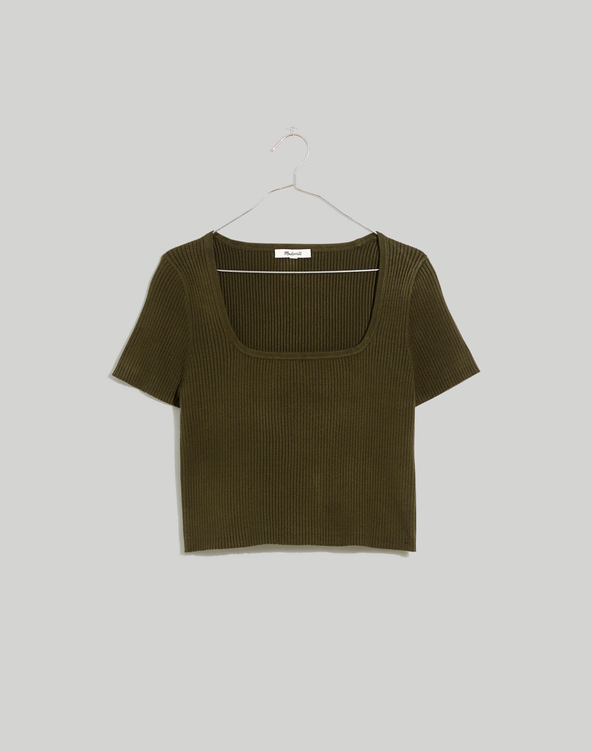 Square-Neck Crop Sweater Tee
