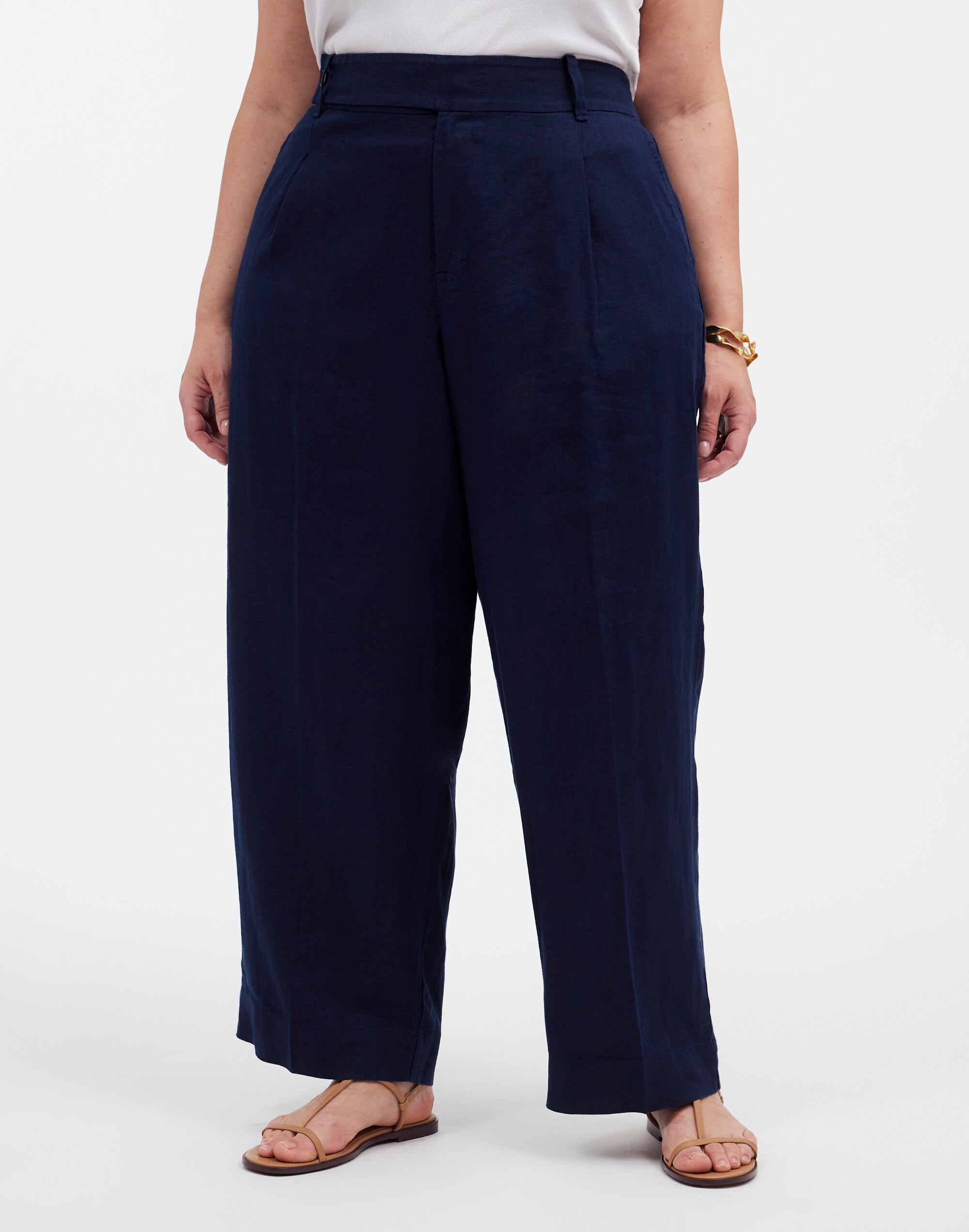 The Plus Harlow Wide-Leg Pant in 100% Linen