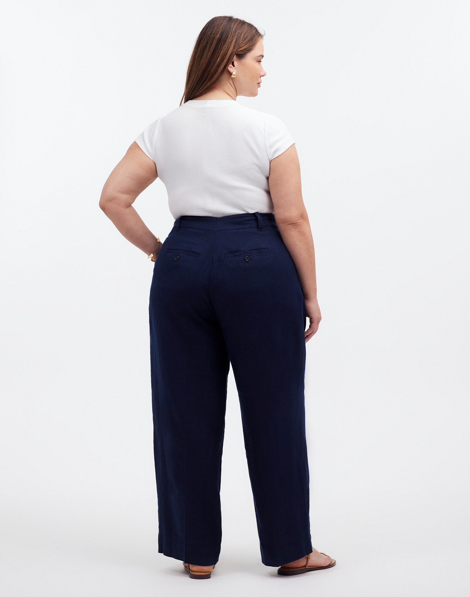 The Plus Harlow Wide-Leg Pant in 100% Linen