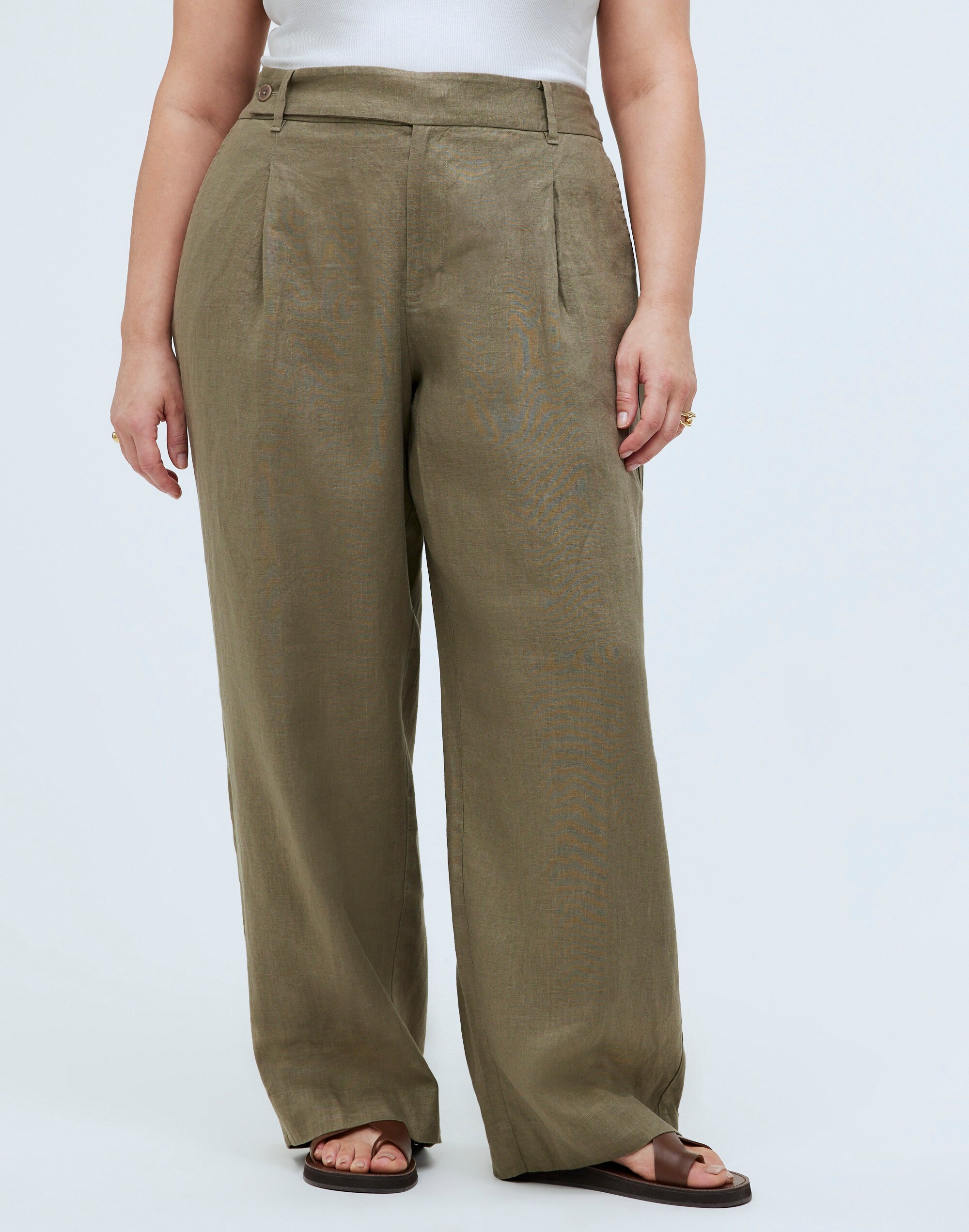 The Plus Harlow Wide-Leg Pant in 100% Linen