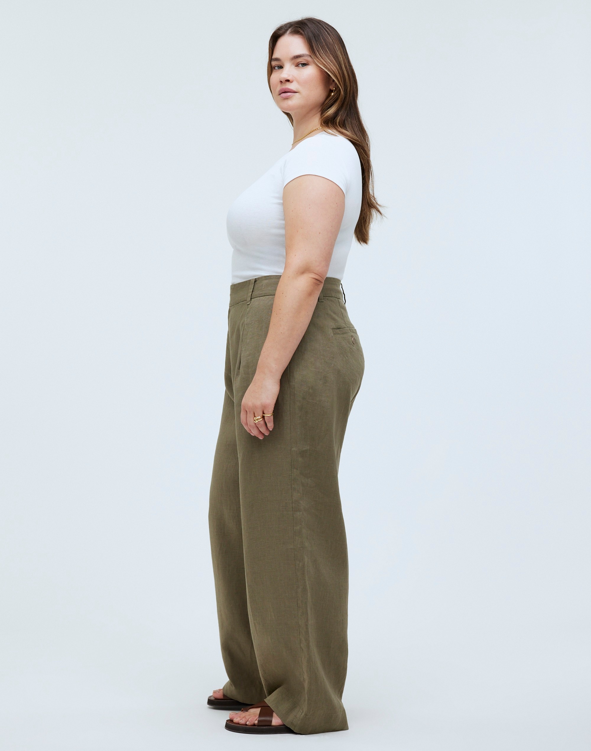 The Plus Harlow Wide-Leg Pant in 100% Linen