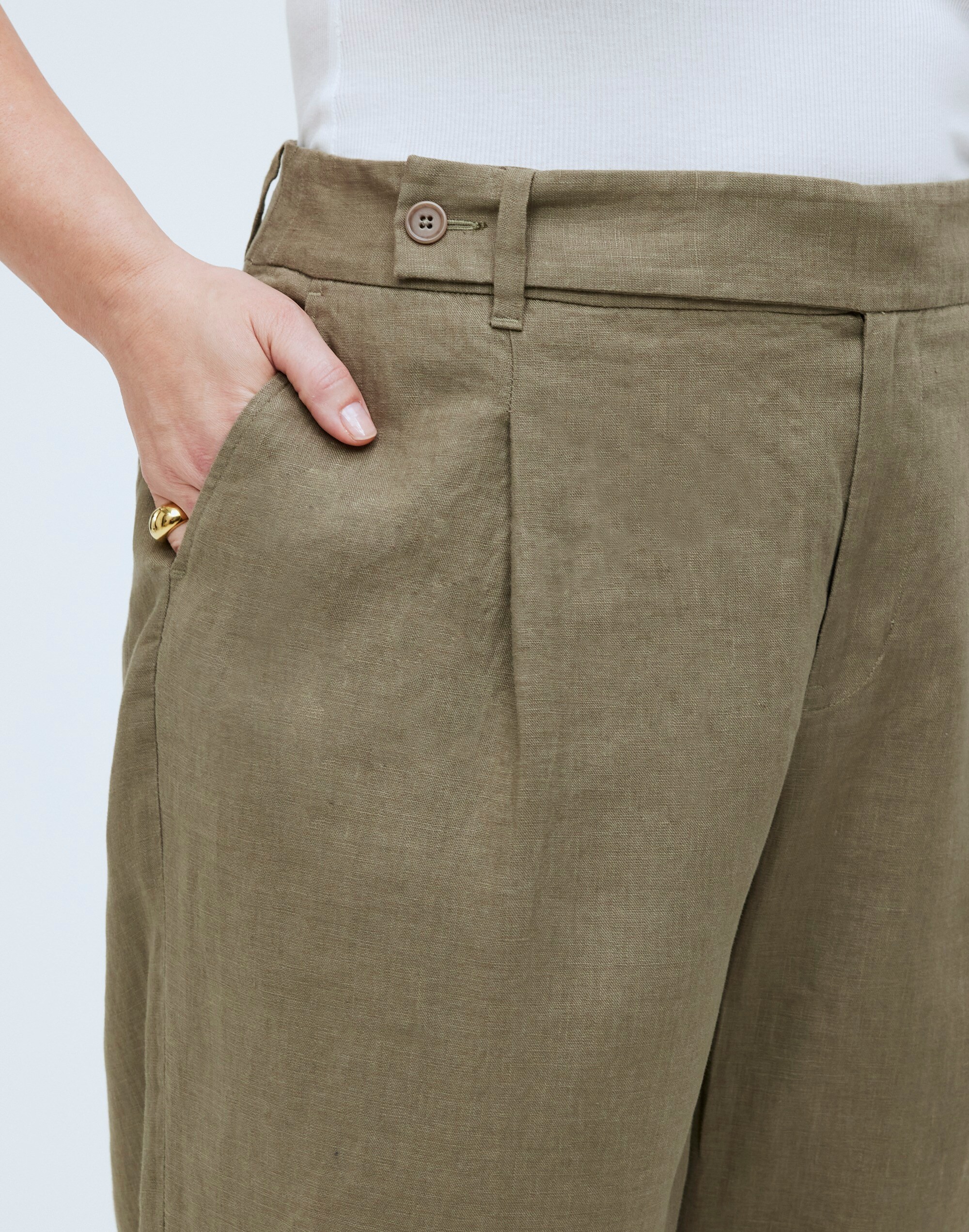 The Plus Harlow Wide-Leg Pant in 100% Linen