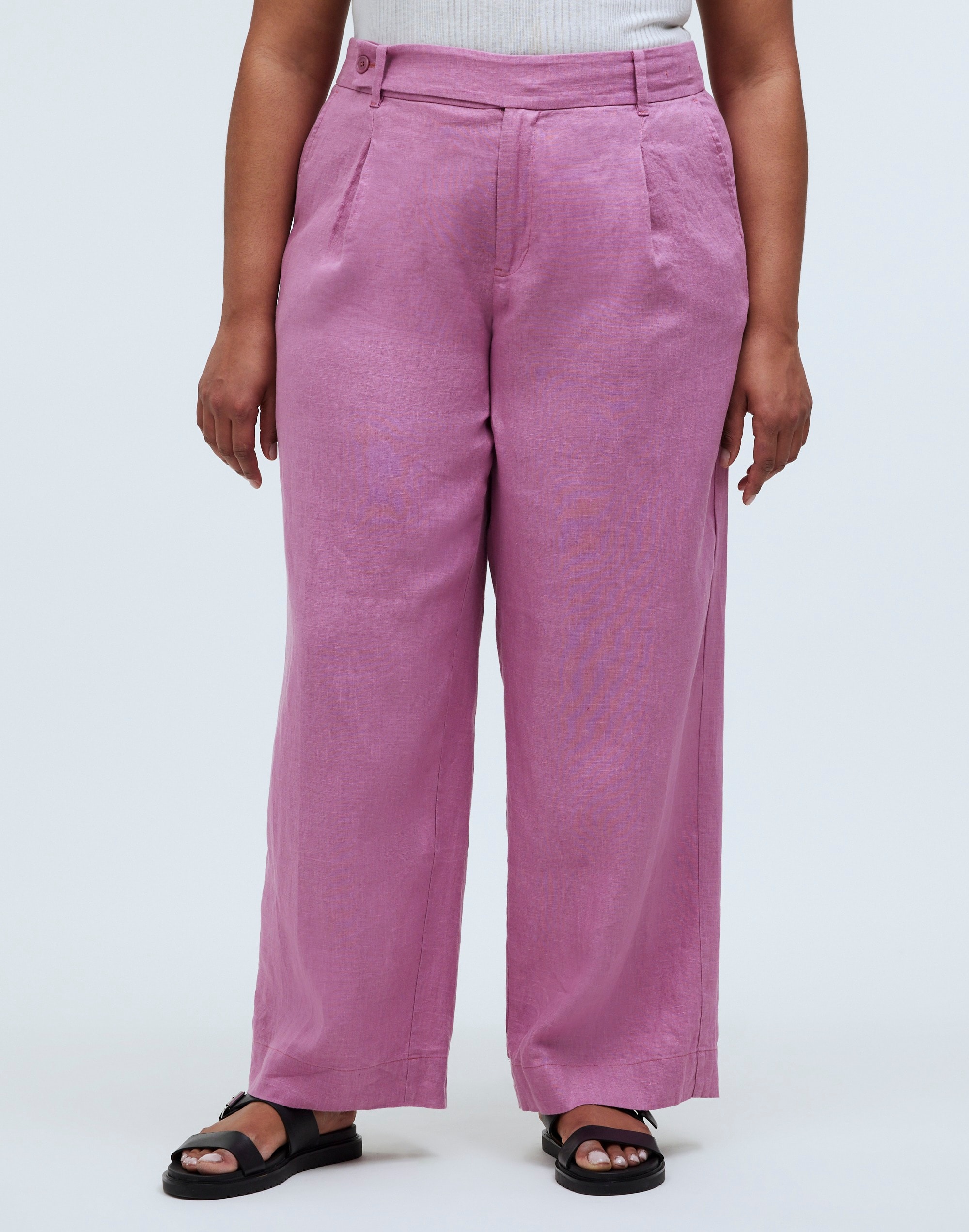 The Plus Harlow Wide-Leg Pant in 100% Linen