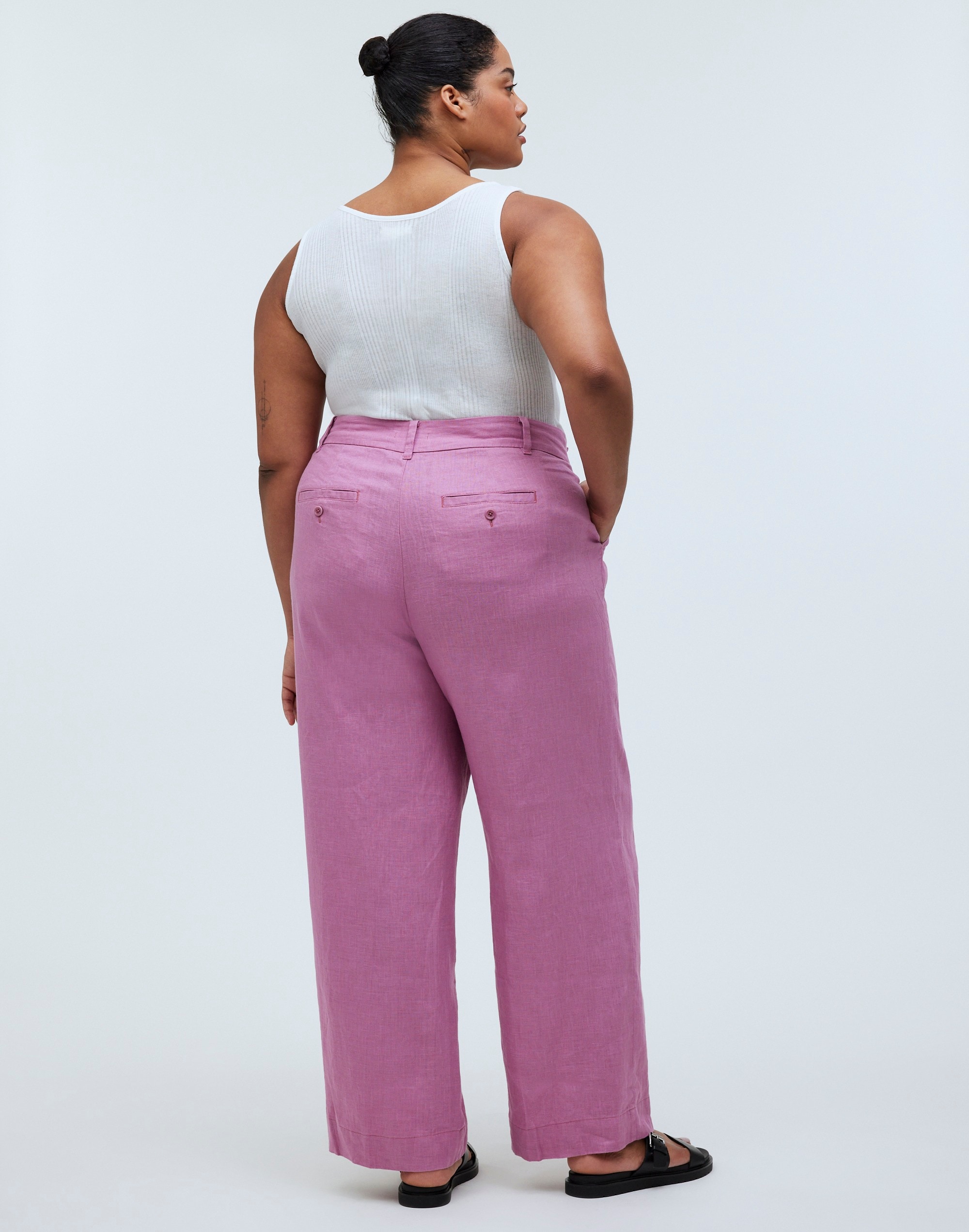 The Plus Harlow Wide-Leg Pant in 100% Linen