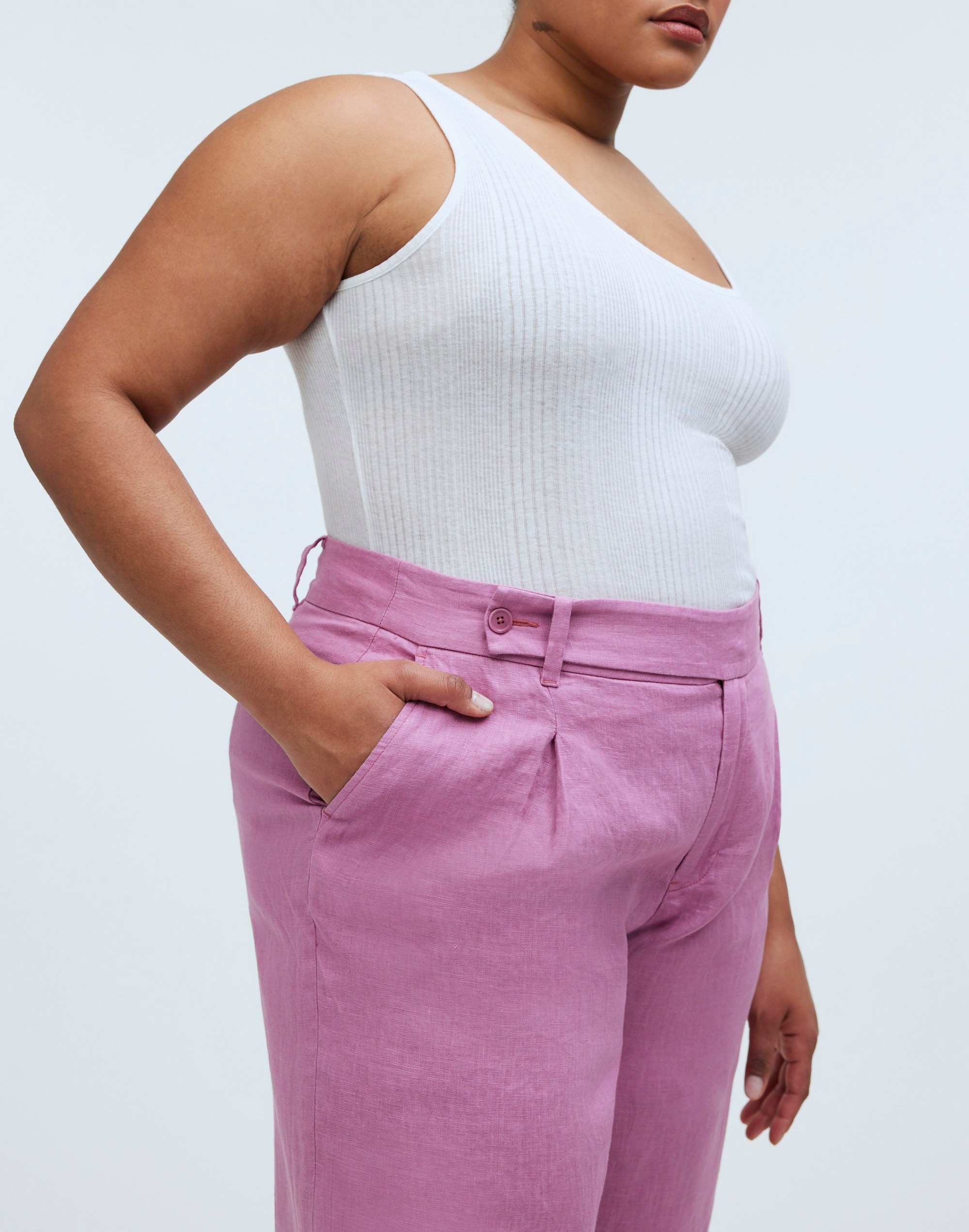 The Plus Harlow Wide-Leg Pant in 100% Linen