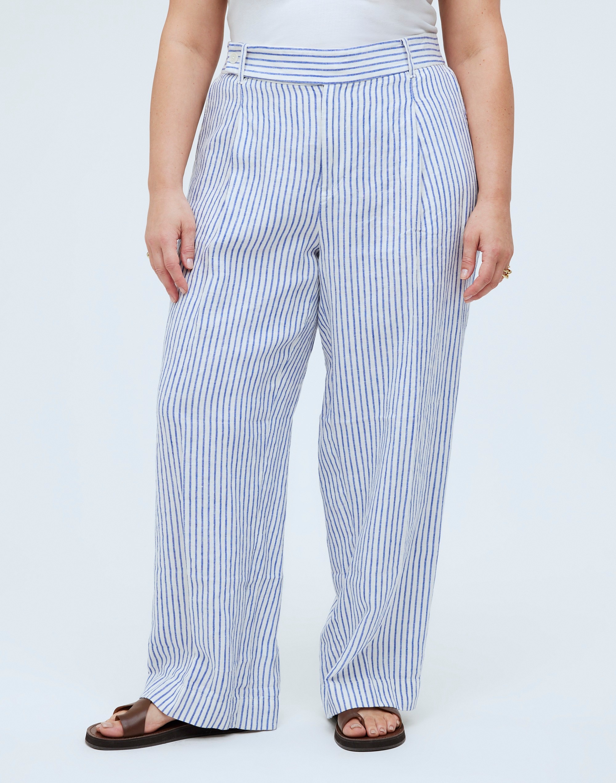 The Plus Harlow Wide-Leg Pant in 100% Linen