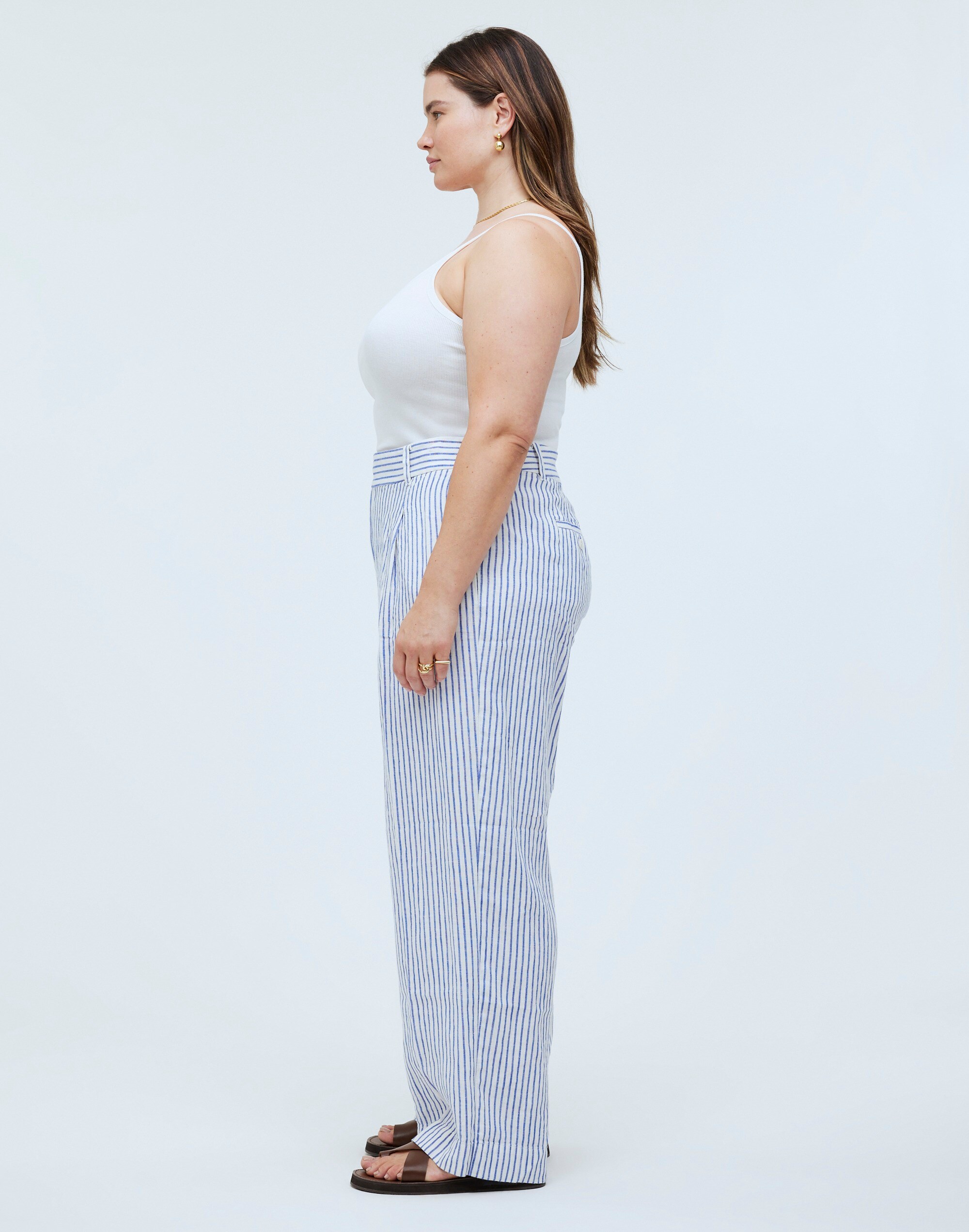 The Plus Harlow Wide-Leg Pant in 100% Linen