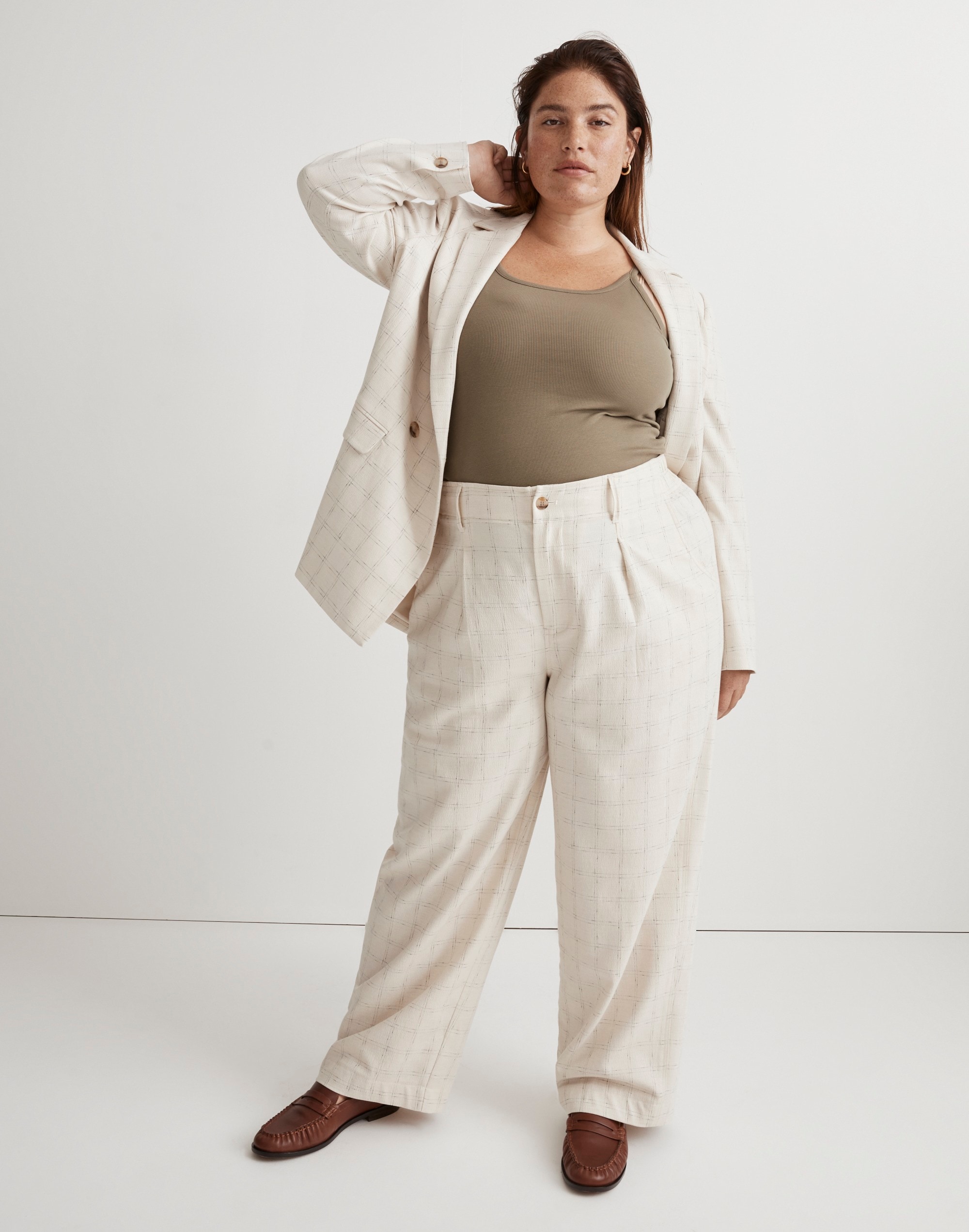 The Plus Neale Straight-Leg Pant in Ghent Plaid