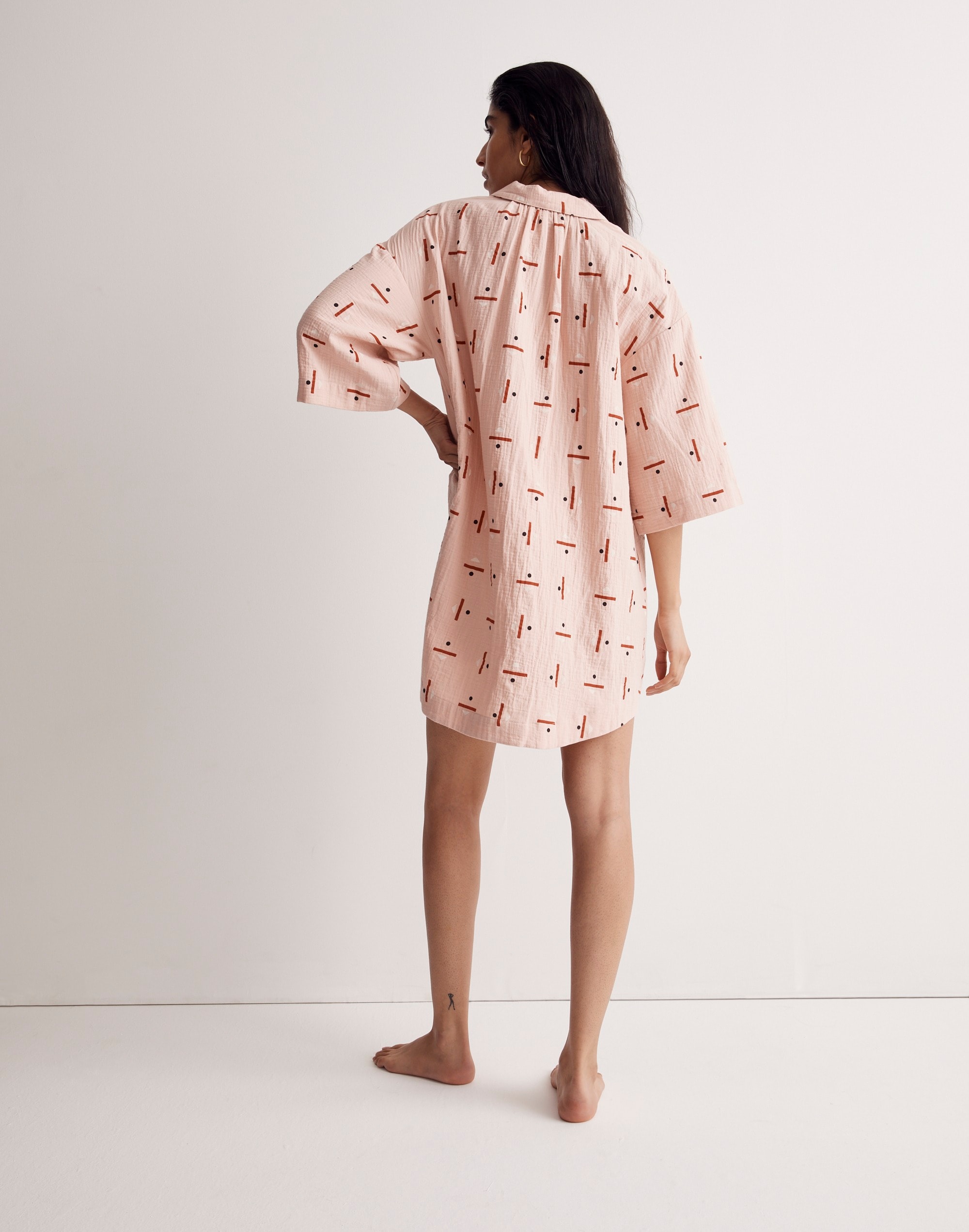 Madewell x Caroline Z Hurley Cover-Up Mini Shirtdress in Tridot